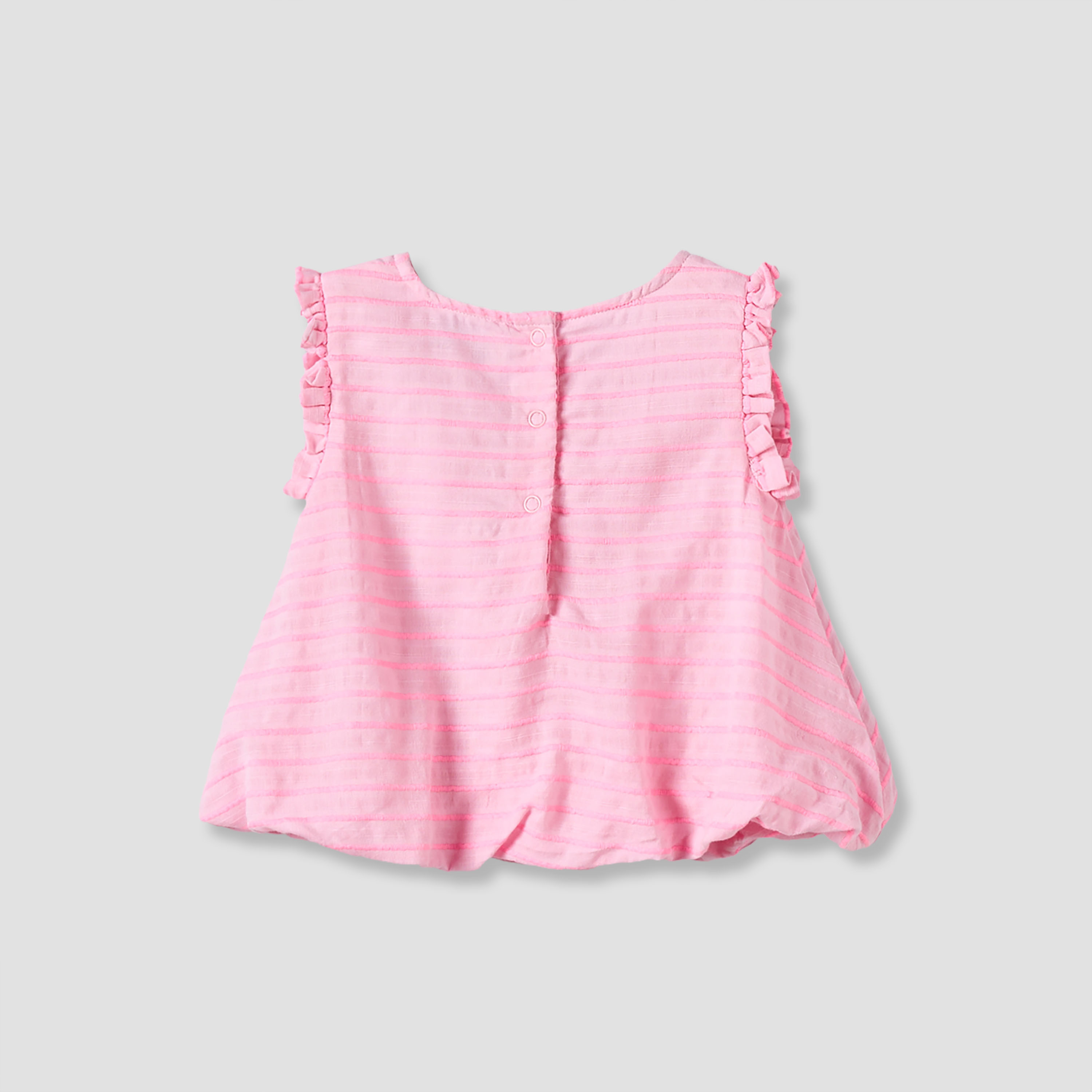 Juniors Round Neck Sleeveless Top and Shorts Set with Striped Design-baby-girls-clothing-setsandcoords-image-4