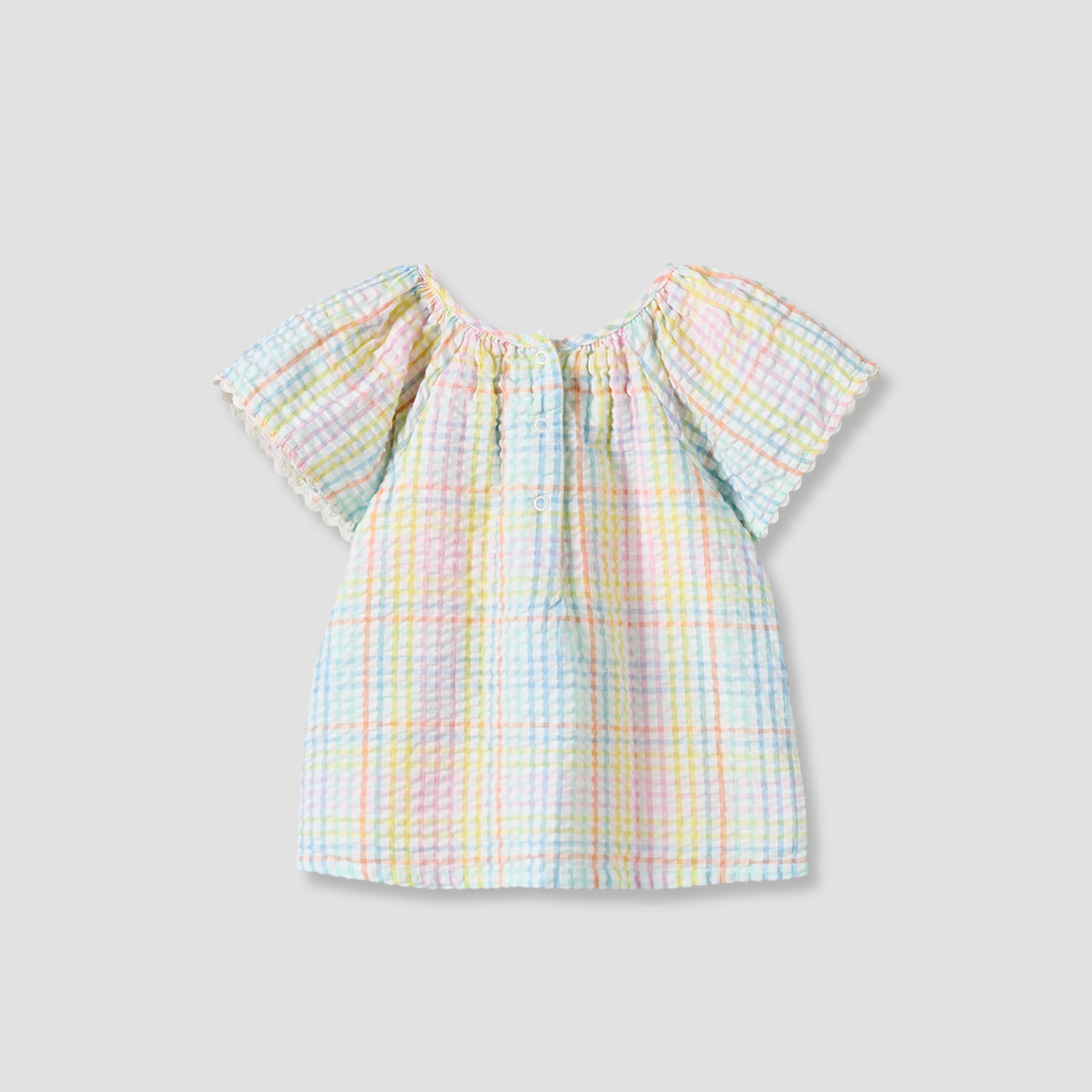 طقم توب بياقة دائرية وأكمام قصيرة مع بنطلون بتطريز زهور من جونيورز-baby-girls-clothing-setsandcoords-image-4