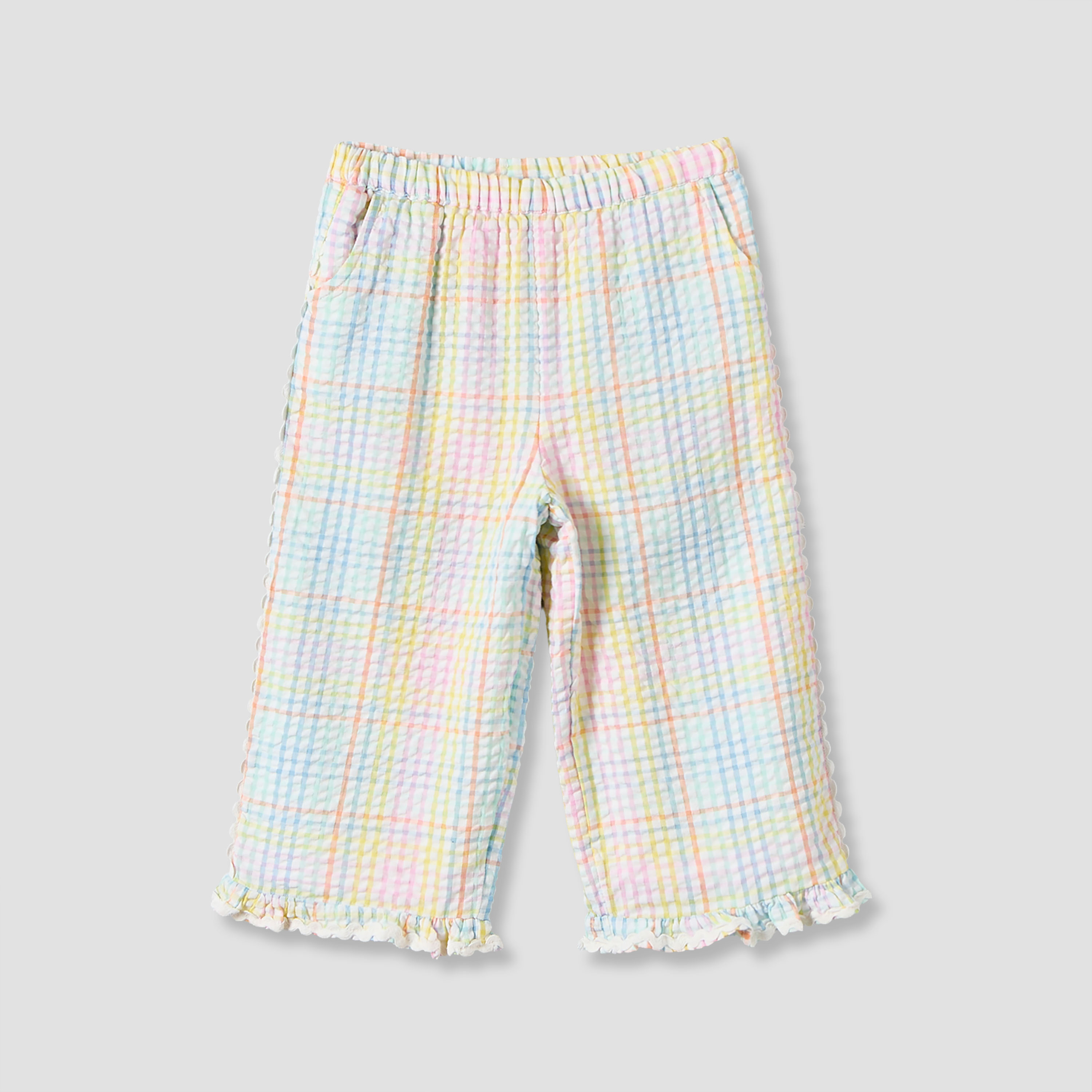 طقم توب بياقة دائرية وأكمام قصيرة مع بنطلون بتطريز زهور من جونيورز-baby-girls-clothing-setsandcoords-image-5