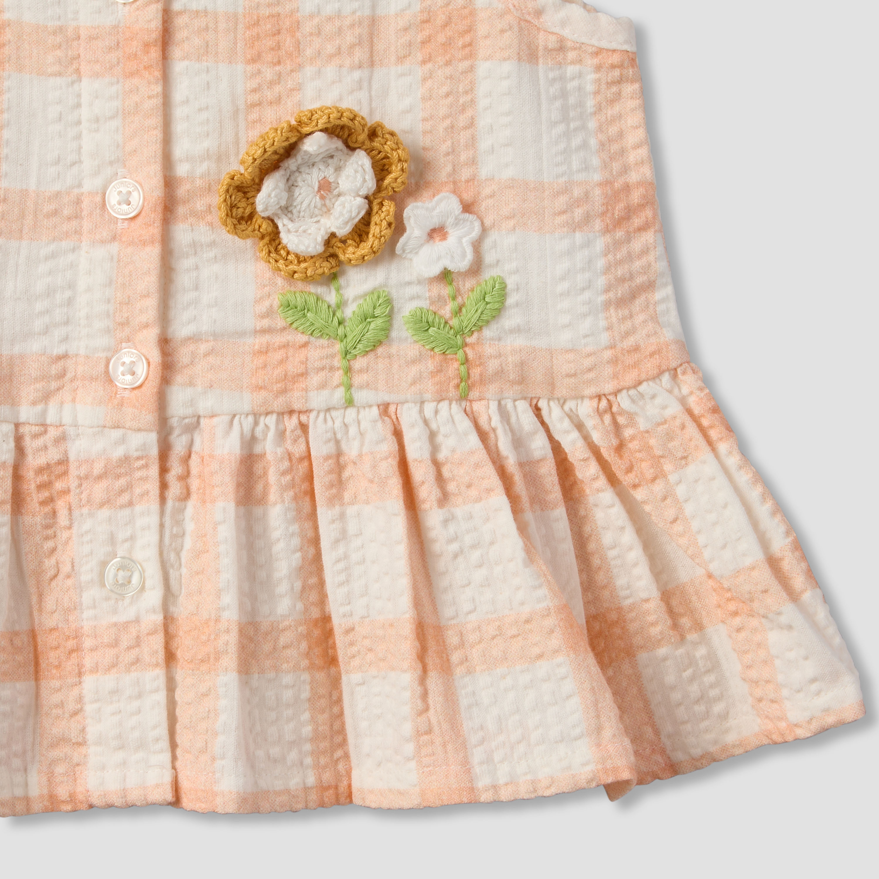 Juniors Round Neck Sleeveless Top and Shorts Set with Floral Applique-baby-girls-clothing-setsandcoords-image-8