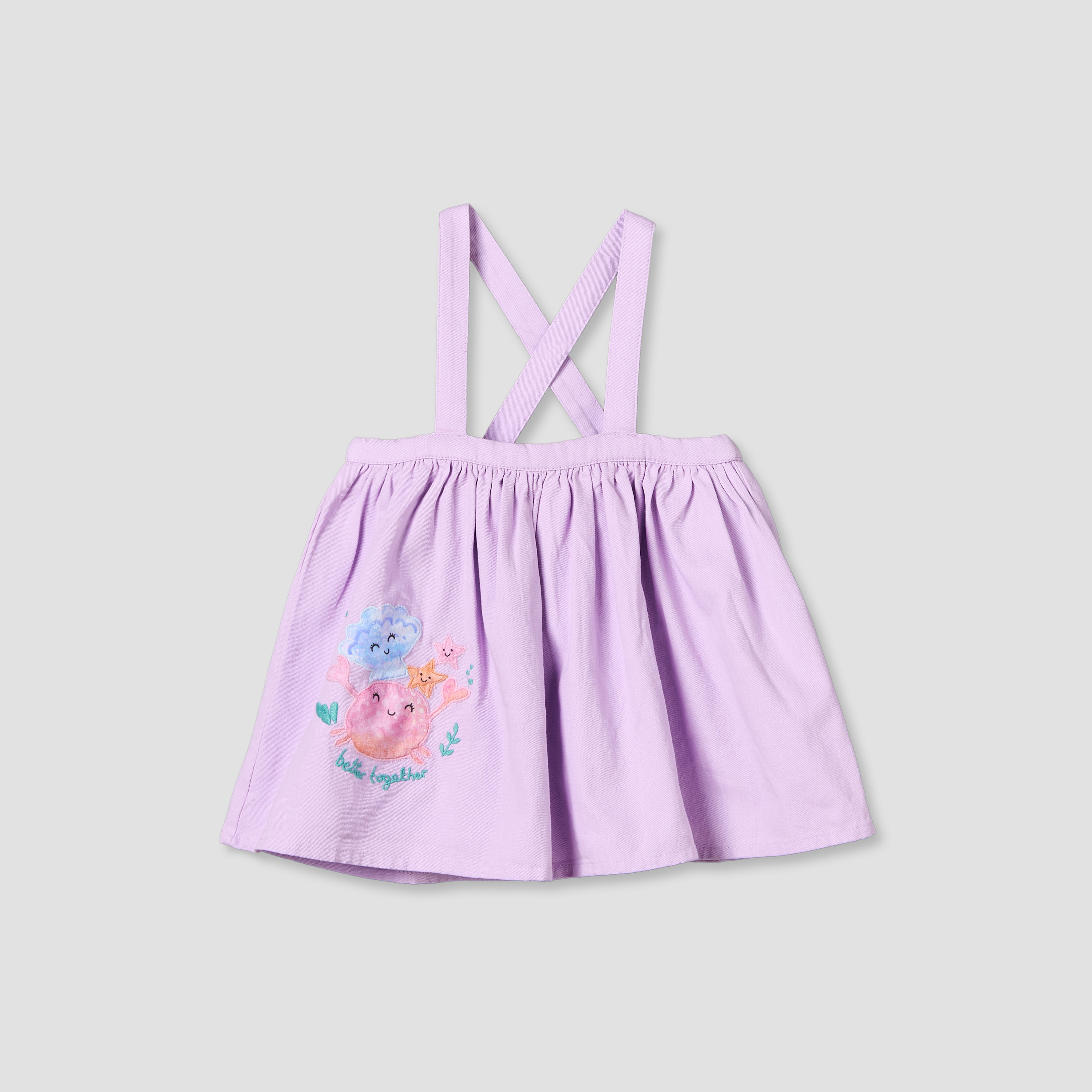 طقم تيشيرت برقبة دائرية وأكمام قصيرة وفستان مطبوع للأطفال البنات من جونيورز-baby-girls-clothing-dressesandjumpsuits-image-3
