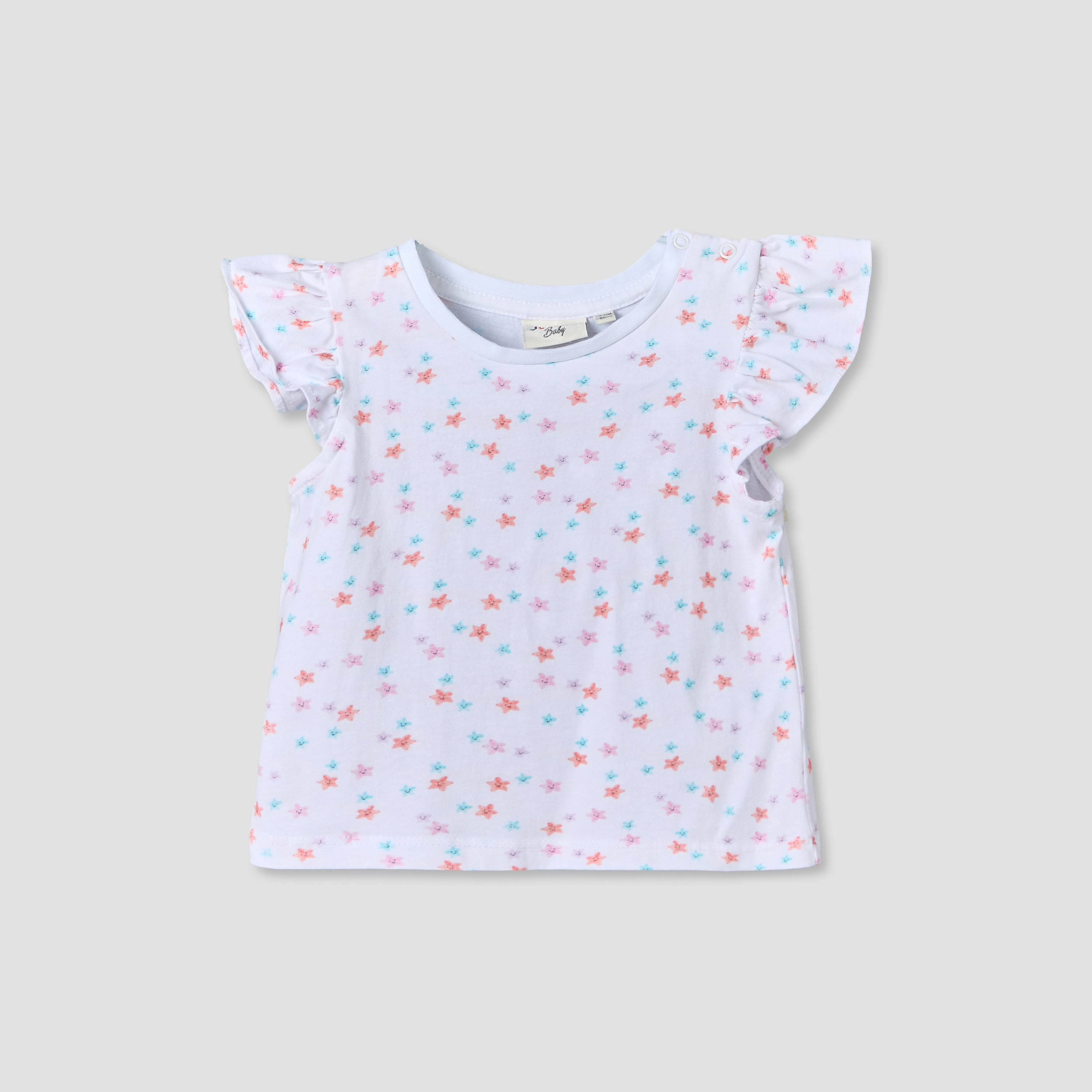 طقم تيشيرت برقبة دائرية وأكمام قصيرة وفستان مطبوع للأطفال البنات من جونيورز-baby-girls-clothing-dressesandjumpsuits-image-4