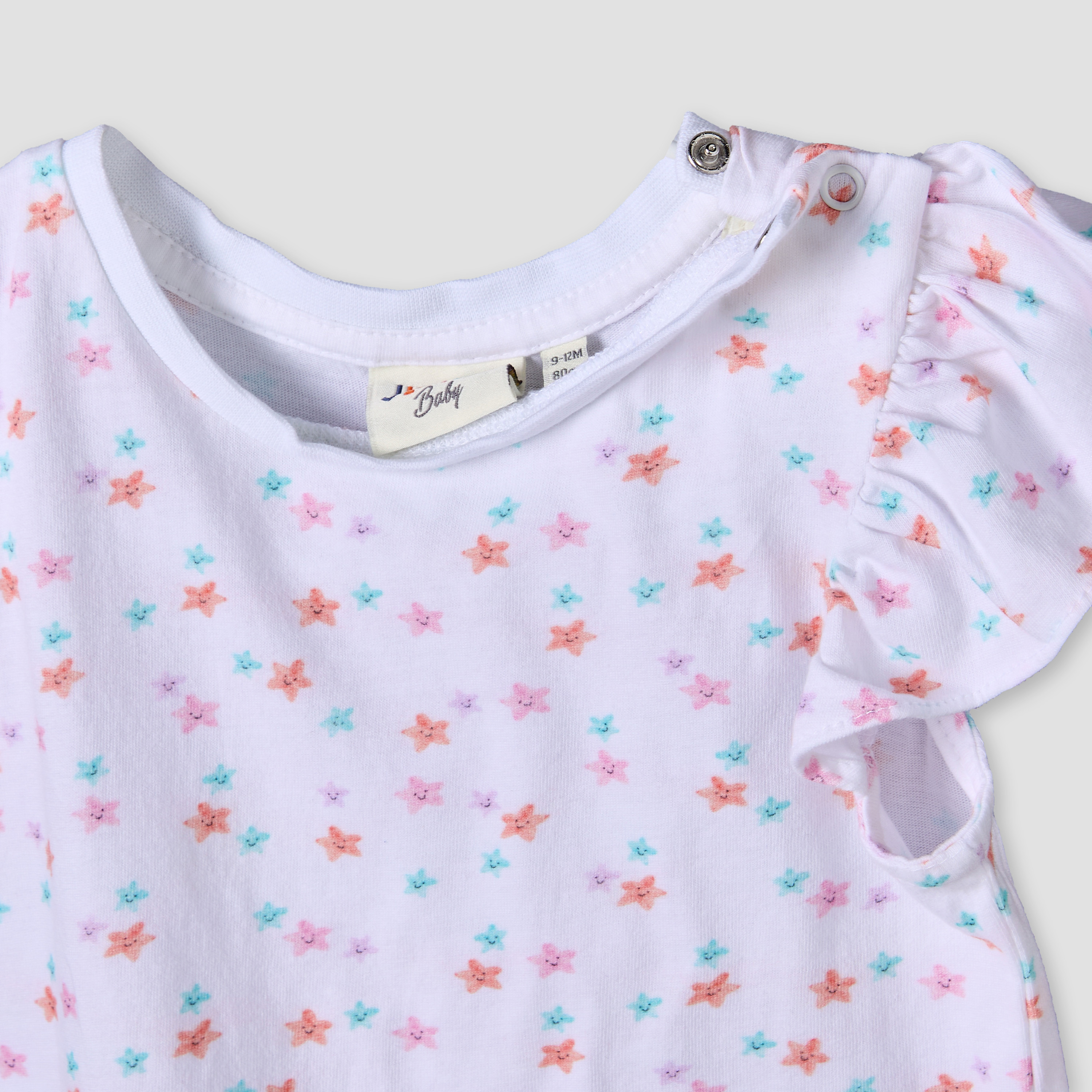 طقم تيشيرت برقبة دائرية وأكمام قصيرة وفستان مطبوع للأطفال البنات من جونيورز-baby-girls-clothing-dressesandjumpsuits-image-5
