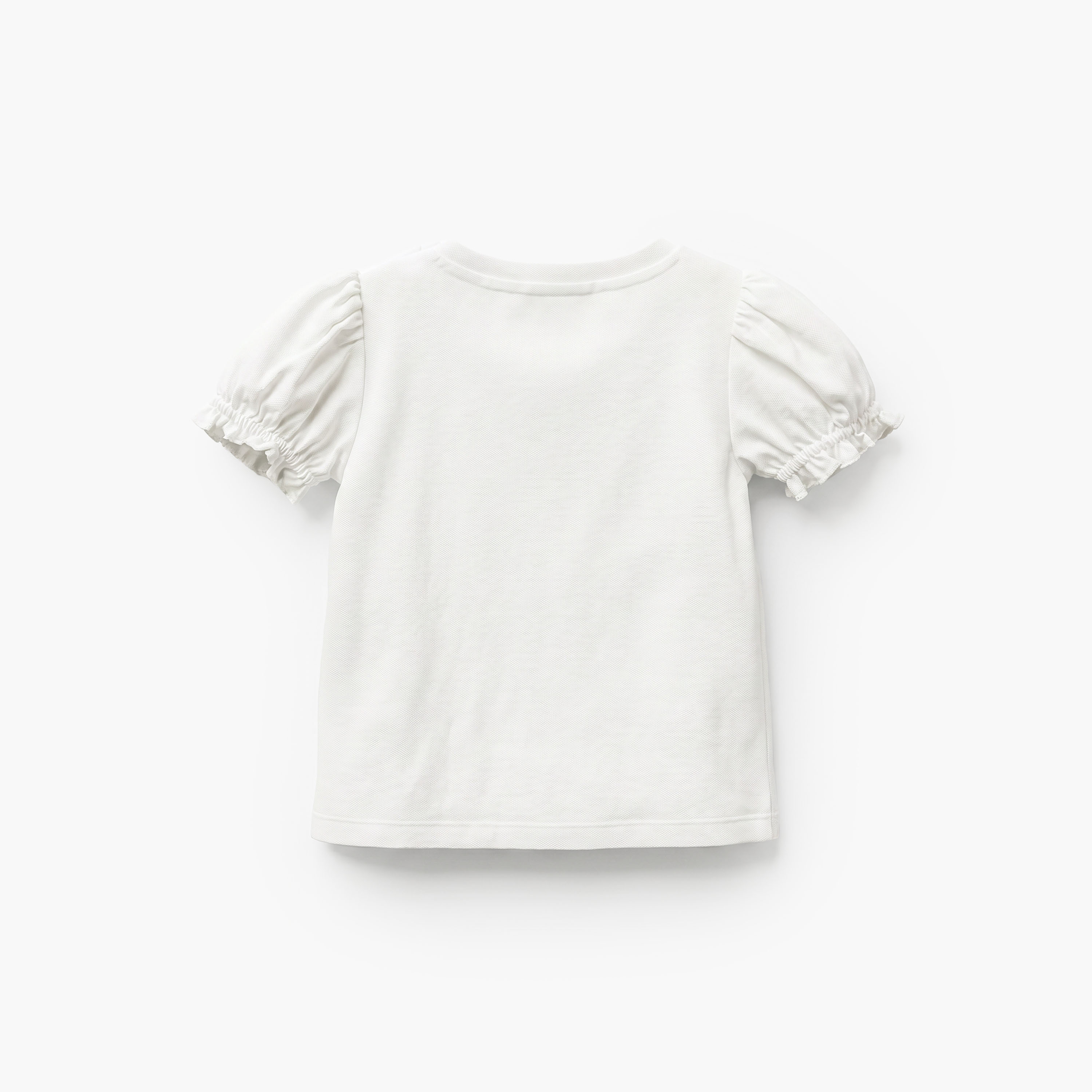 Juniors Crew Neck Short Sleeves Top and Denim Joggers Set with Turtle Print-baby-girls-clothing-setsandcoords-image-3