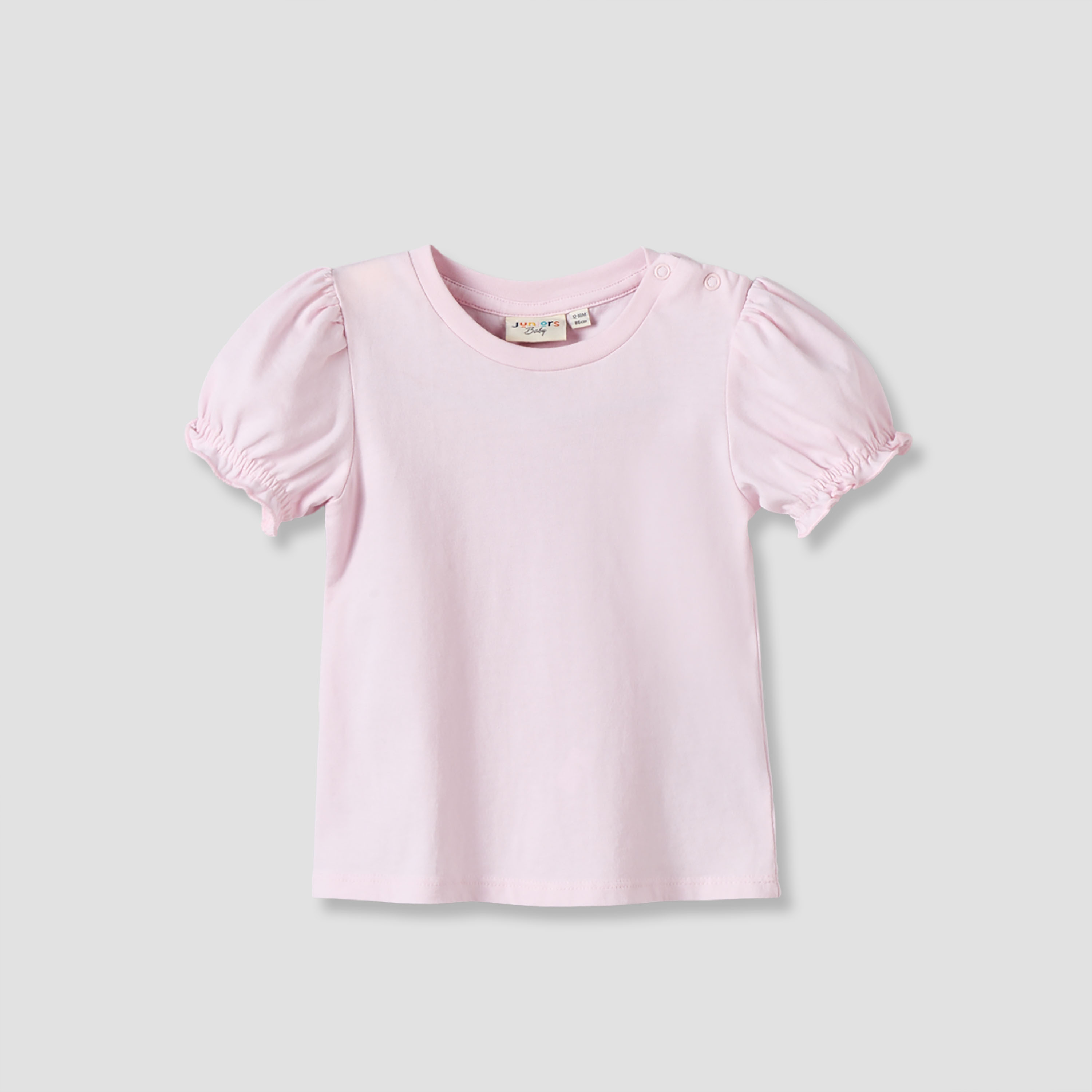 طقم دونغري وتيشيرت بياقة مستديرة وأكمام قصيرة وحافة مكشكشة من جونيورز-baby-girls-clothing-setsandcoords-image-3