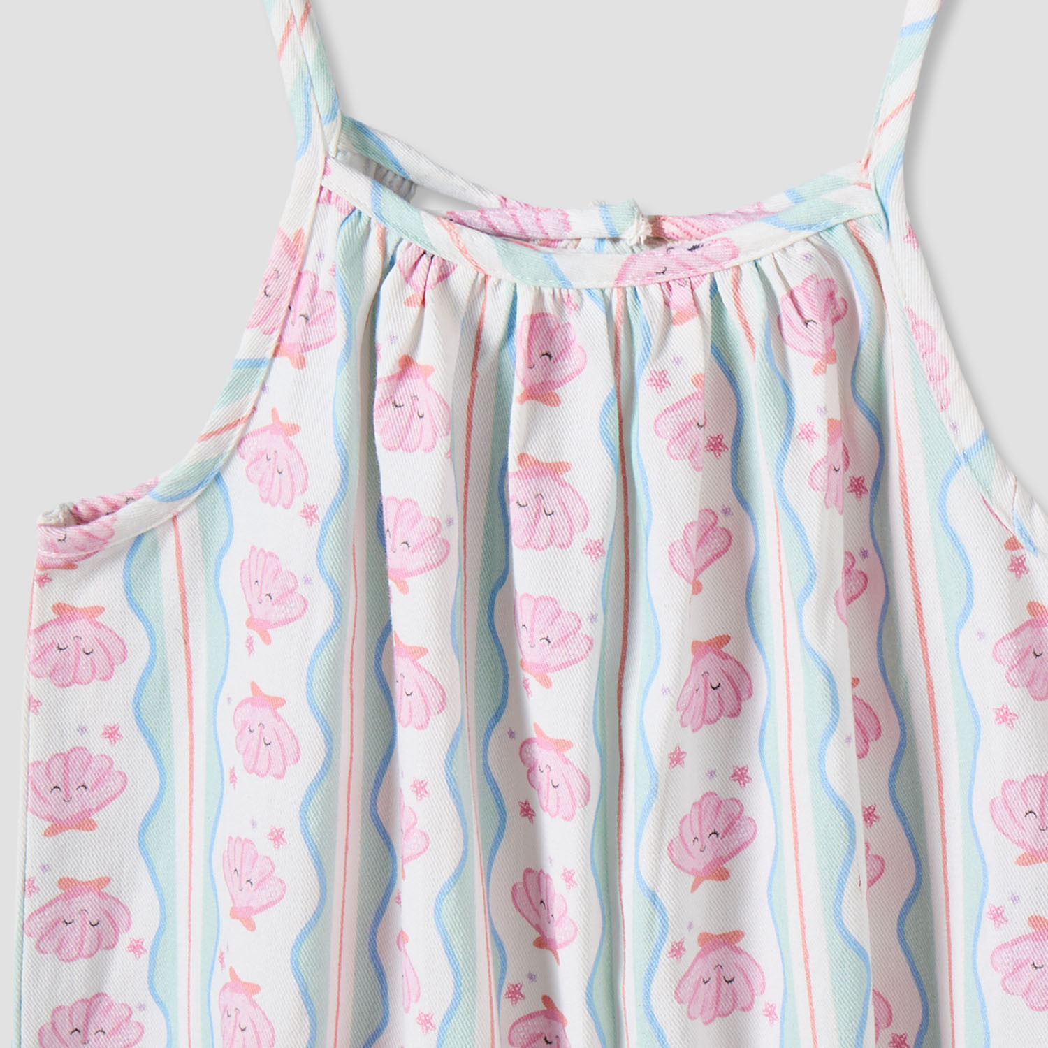 طقم دونغري وتيشيرت بياقة مستديرة وأكمام قصيرة وحافة مكشكشة من جونيورز-baby-girls-clothing-setsandcoords-image-7