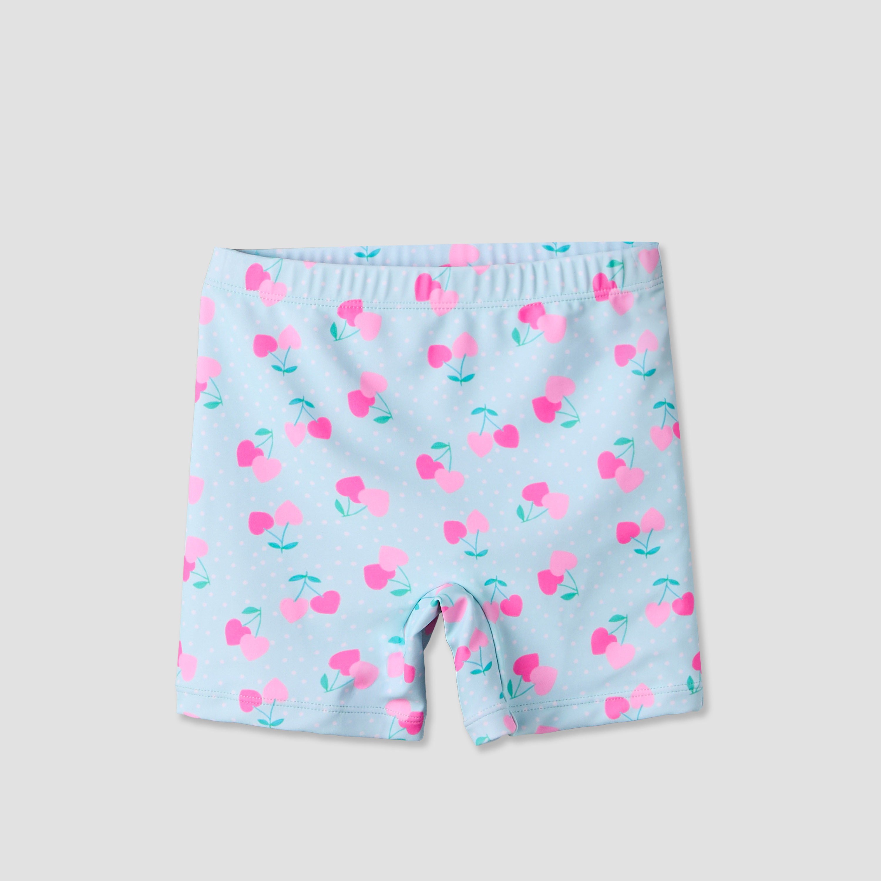 Set of 3 Juniors Crew Neck Long Sleeves Swimsuit with Cherry Heart Print-baby-girls-clothing-swimwear-image-4