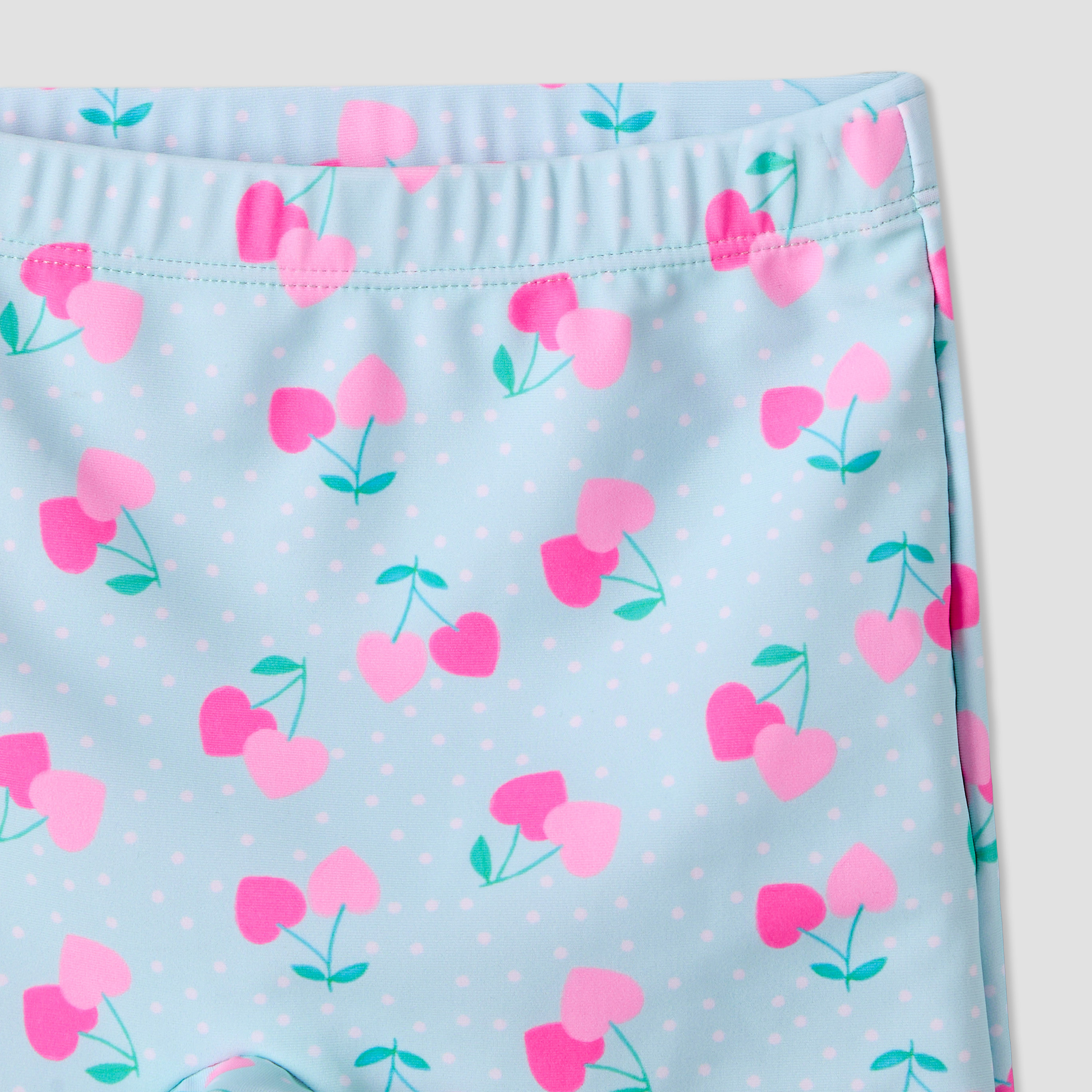 Set of 3 Juniors Crew Neck Long Sleeves Swimsuit with Cherry Heart Print-baby-girls-clothing-swimwear-image-6