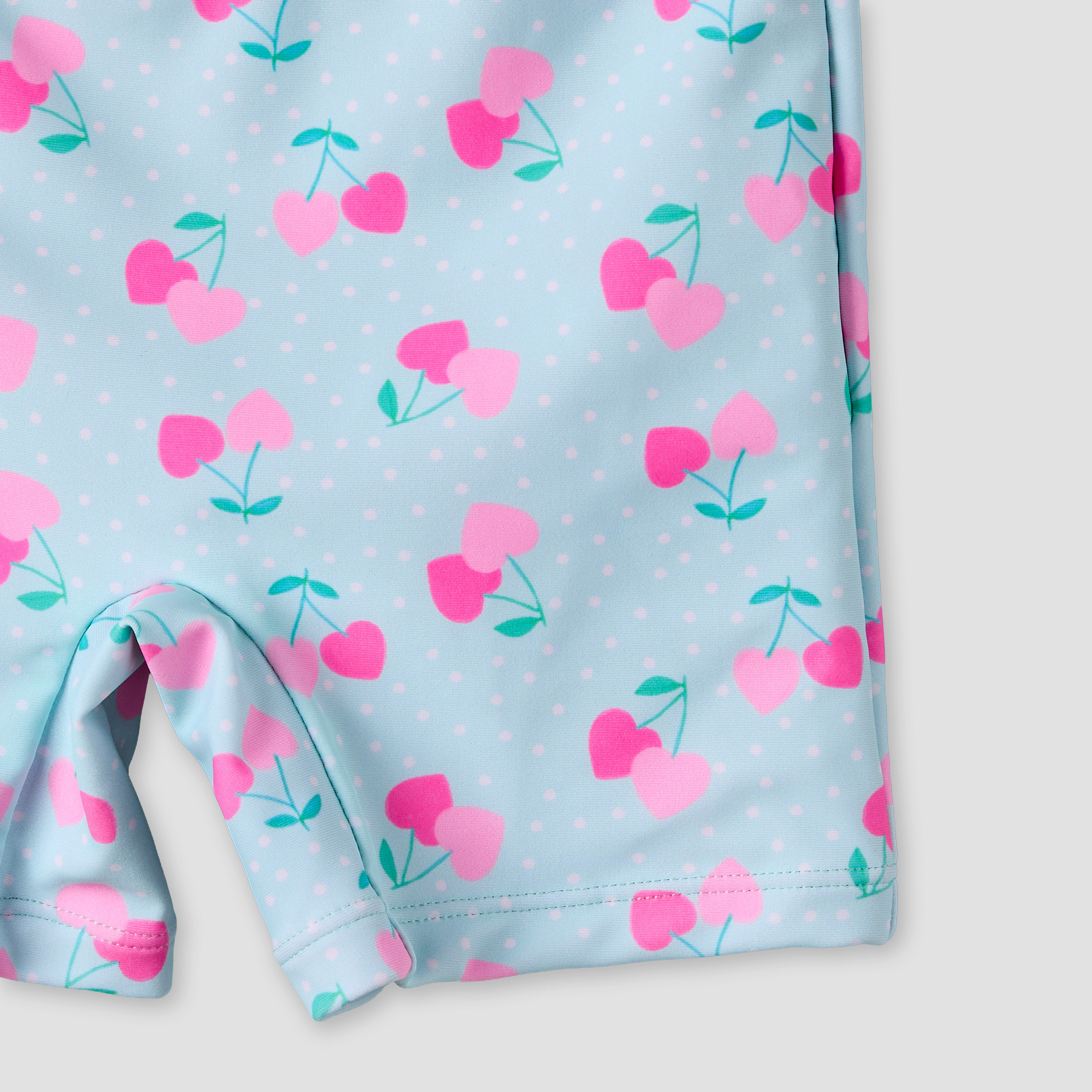Set of 3 Juniors Crew Neck Long Sleeves Swimsuit with Cherry Heart Print-baby-girls-clothing-swimwear-image-7