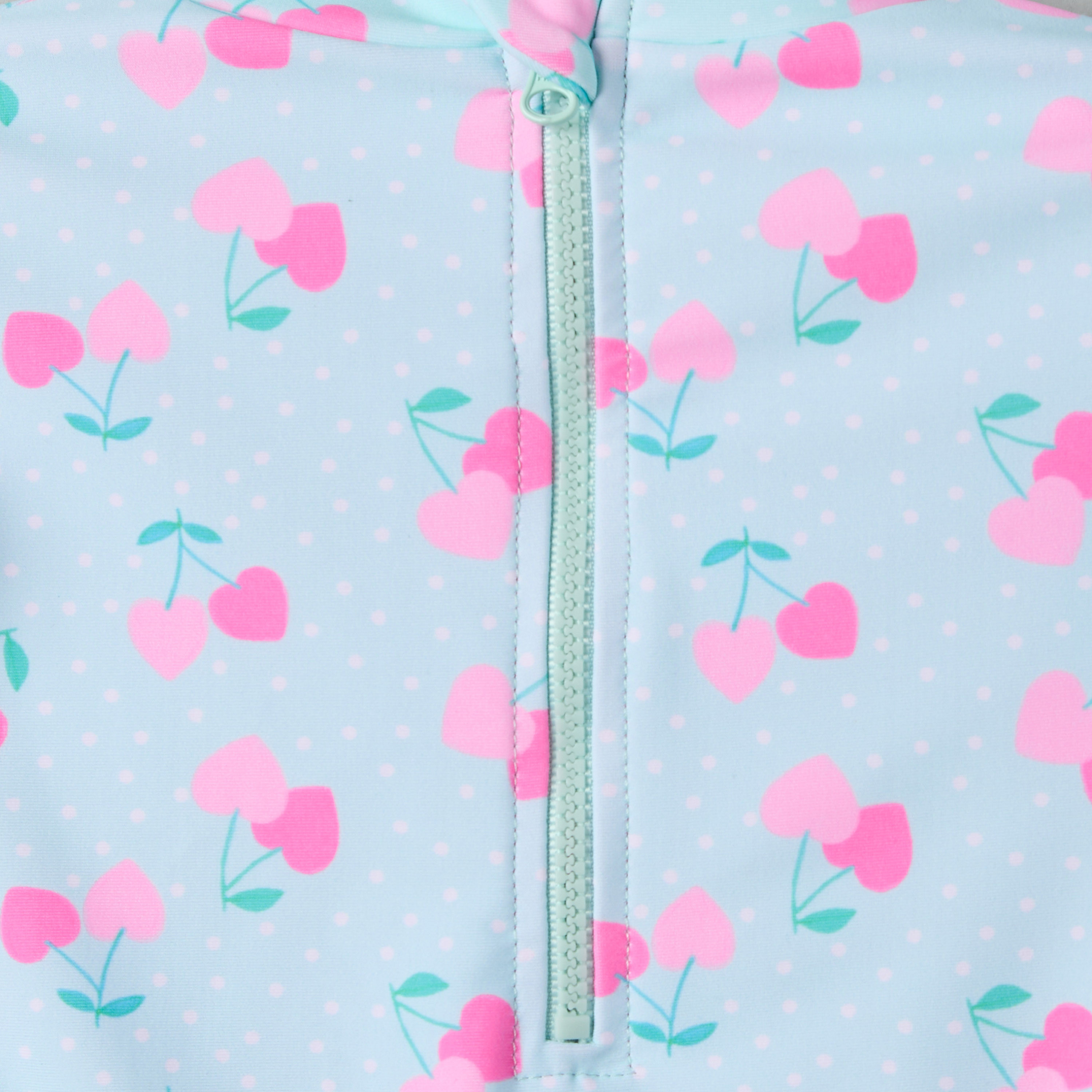 Set of 3 Juniors Crew Neck Long Sleeves Swimsuit with Cherry Heart Print-baby-girls-clothing-swimwear-image-10