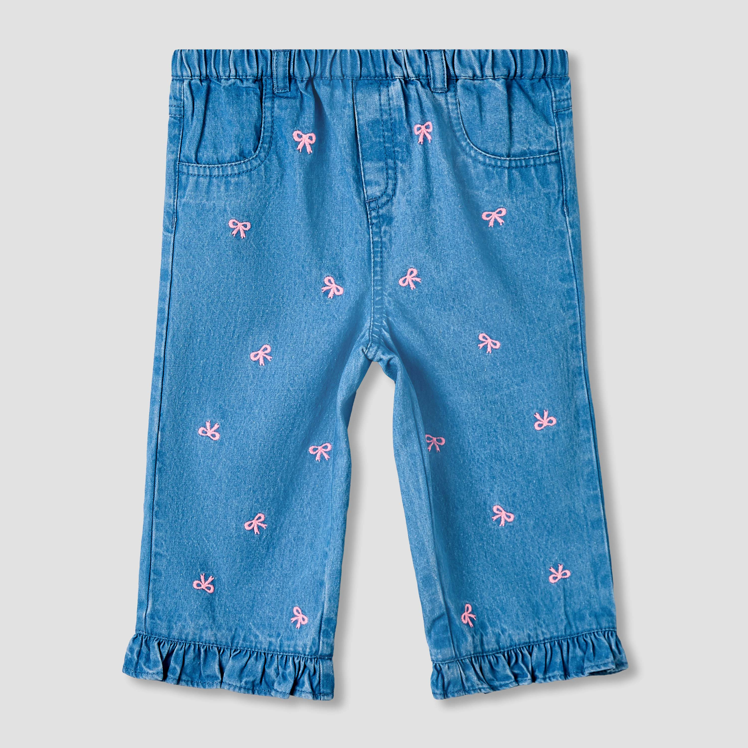 Juniors Jeans with Bow Embroidery-baby-girls-clothing-bottoms-jeans-image-2