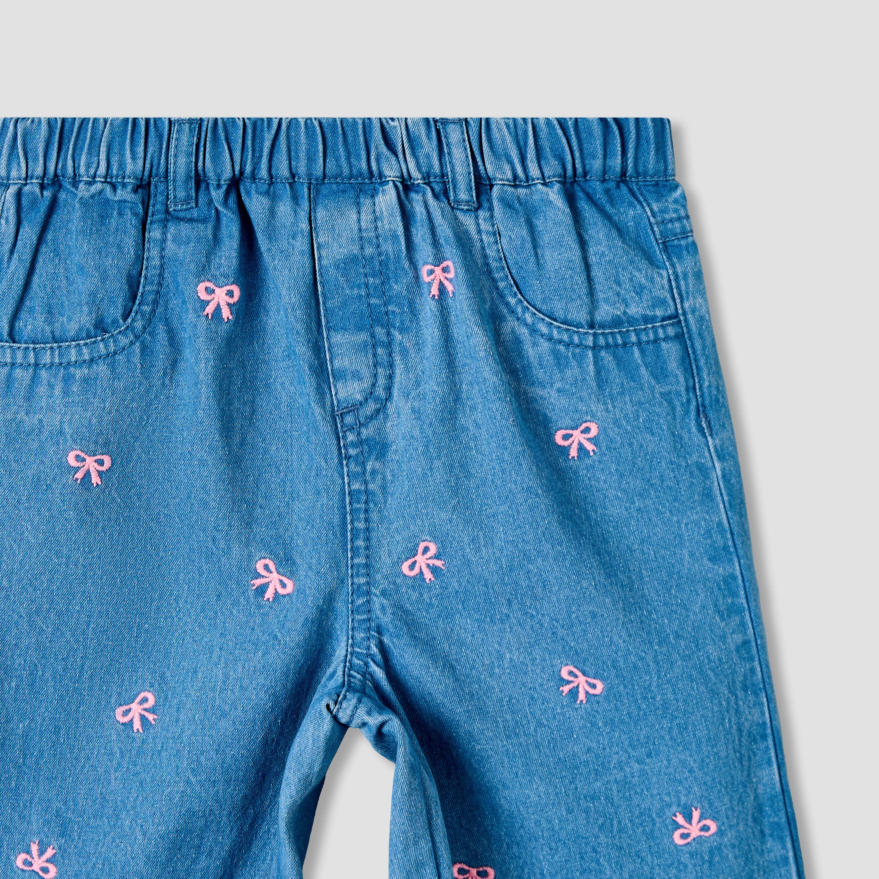 Juniors Jeans with Bow Embroidery-baby-girls-clothing-bottoms-jeans-image-4