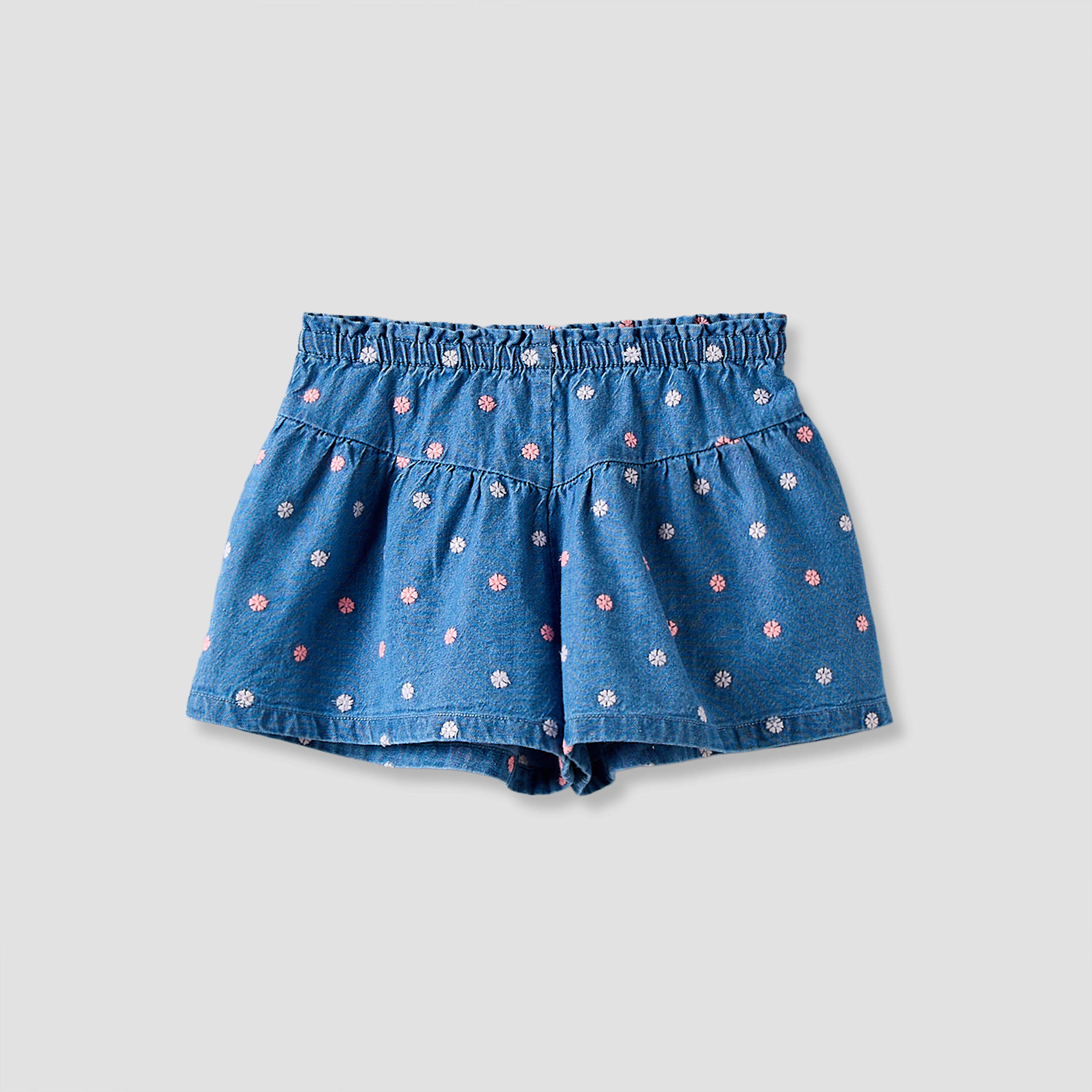 Juniors Knee Length Mid Rise Shorts with Embroidery-baby-girls-clothing-bottoms-shorts-image-1