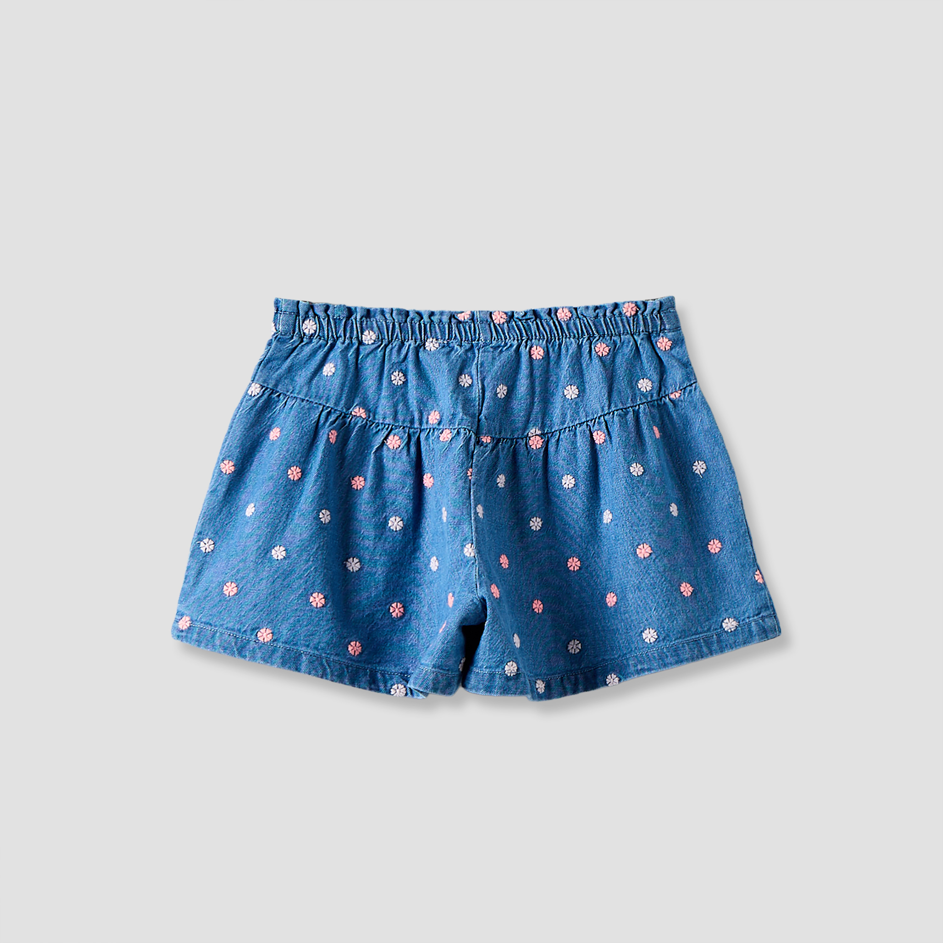 Juniors Knee Length Mid Rise Shorts with Embroidery-baby-girls-clothing-bottoms-shorts-image-2