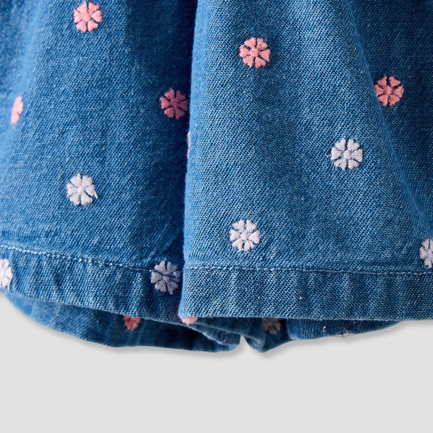 Juniors Knee Length Mid Rise Shorts with Embroidery-baby-girls-clothing-bottoms-shorts-image-4