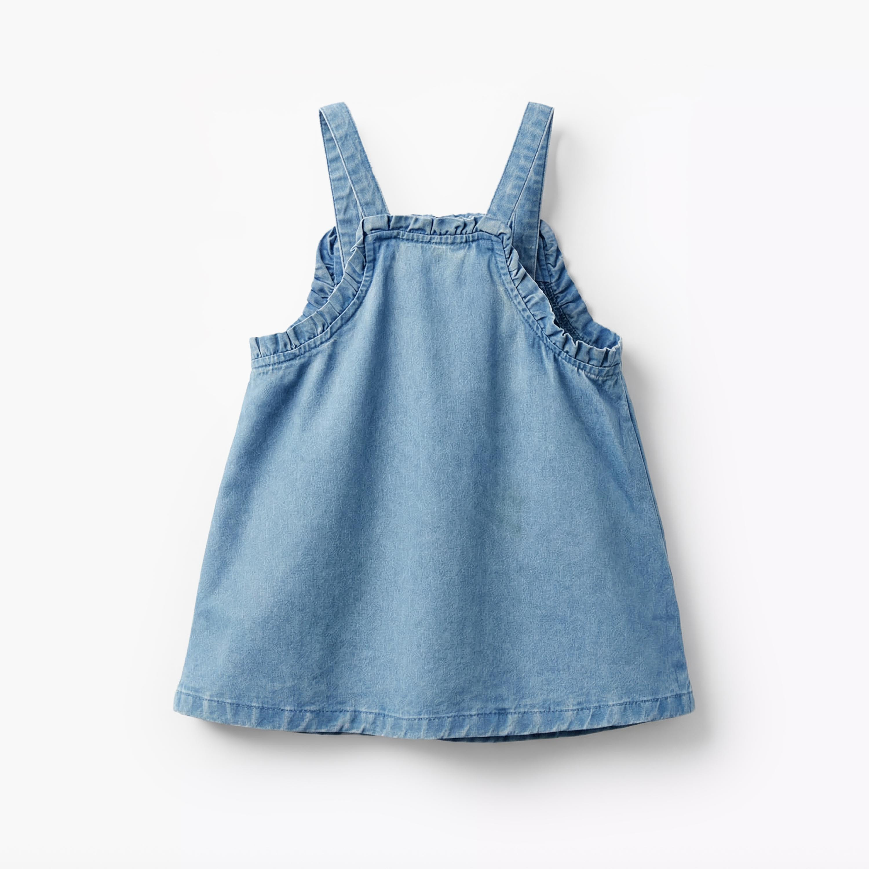 Juniors Square Neck Sleeveless Pinafore with Floral Embroidery-girls-clothing-dressesandjumpsuits-image-3
