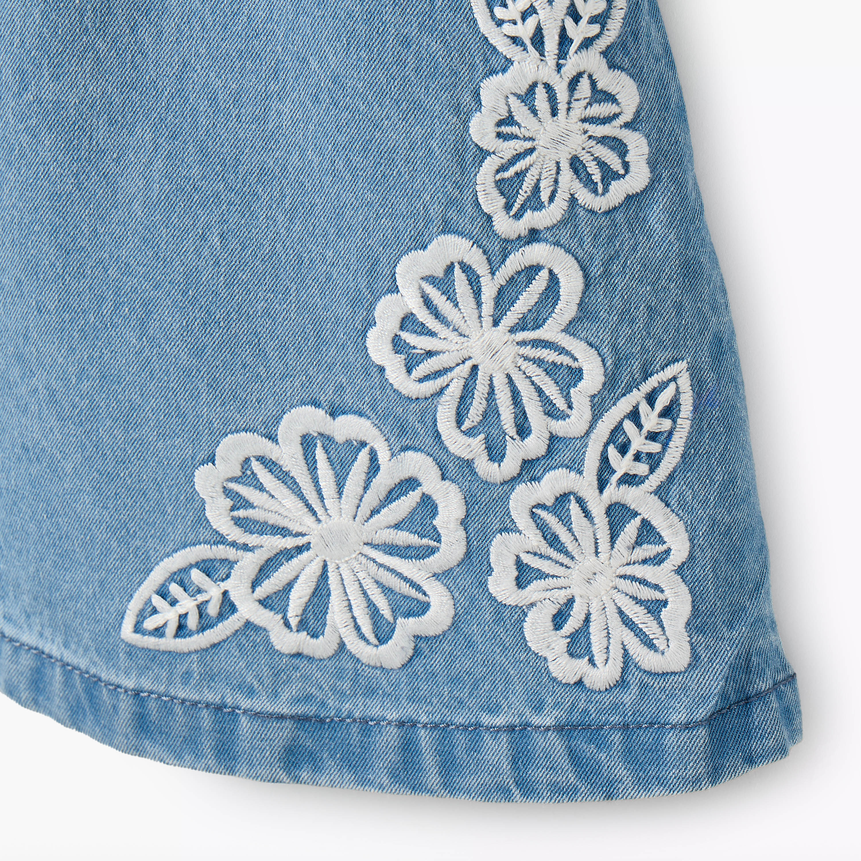Juniors Square Neck Sleeveless Pinafore with Floral Embroidery-girls-clothing-dressesandjumpsuits-image-5