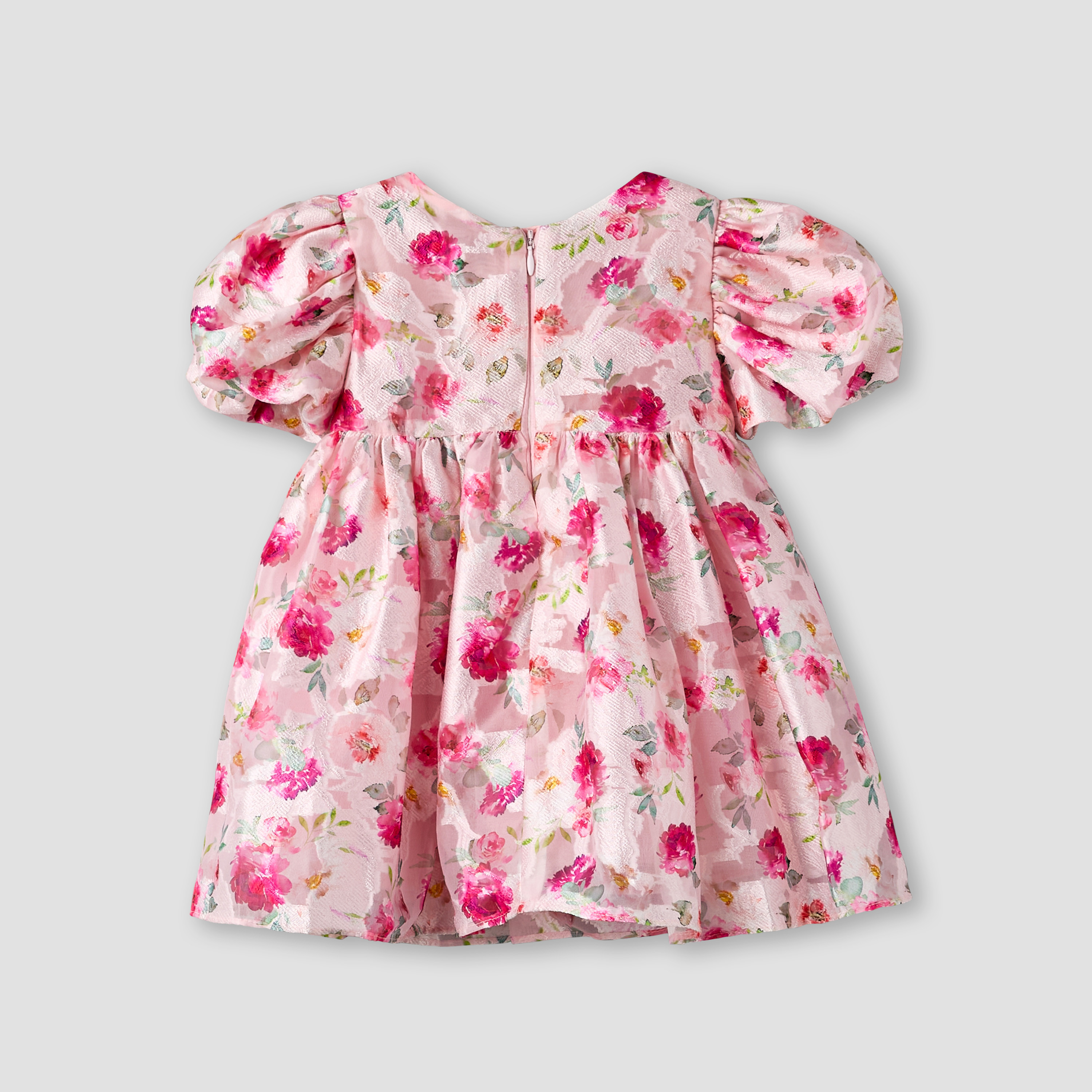 فستان بياقة مستديرة وأكمام قصيرة منفوخة وطبعات من جونيورز-baby-girls-clothing-dressesandjumpsuits-image-3