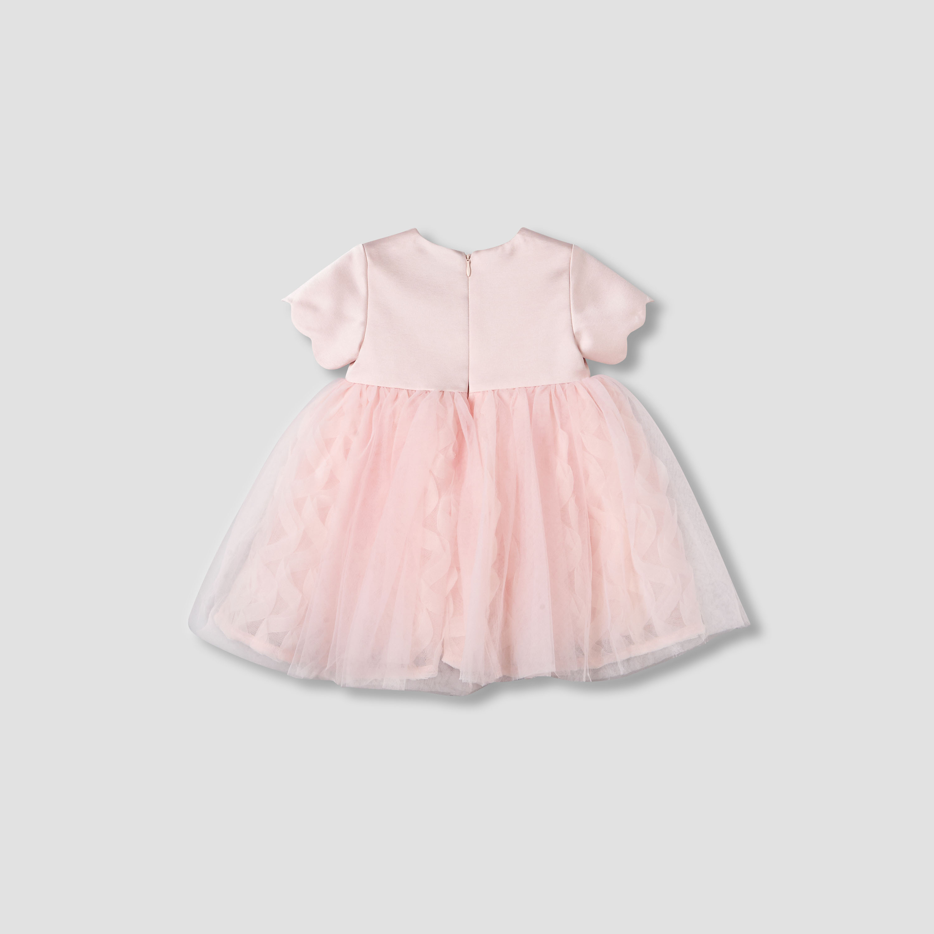 فستان بزينة وردة وياقة عميقة وأكمام قصيرة من جونيورز-baby-girls-clothing-dressesandjumpsuits-image-3
