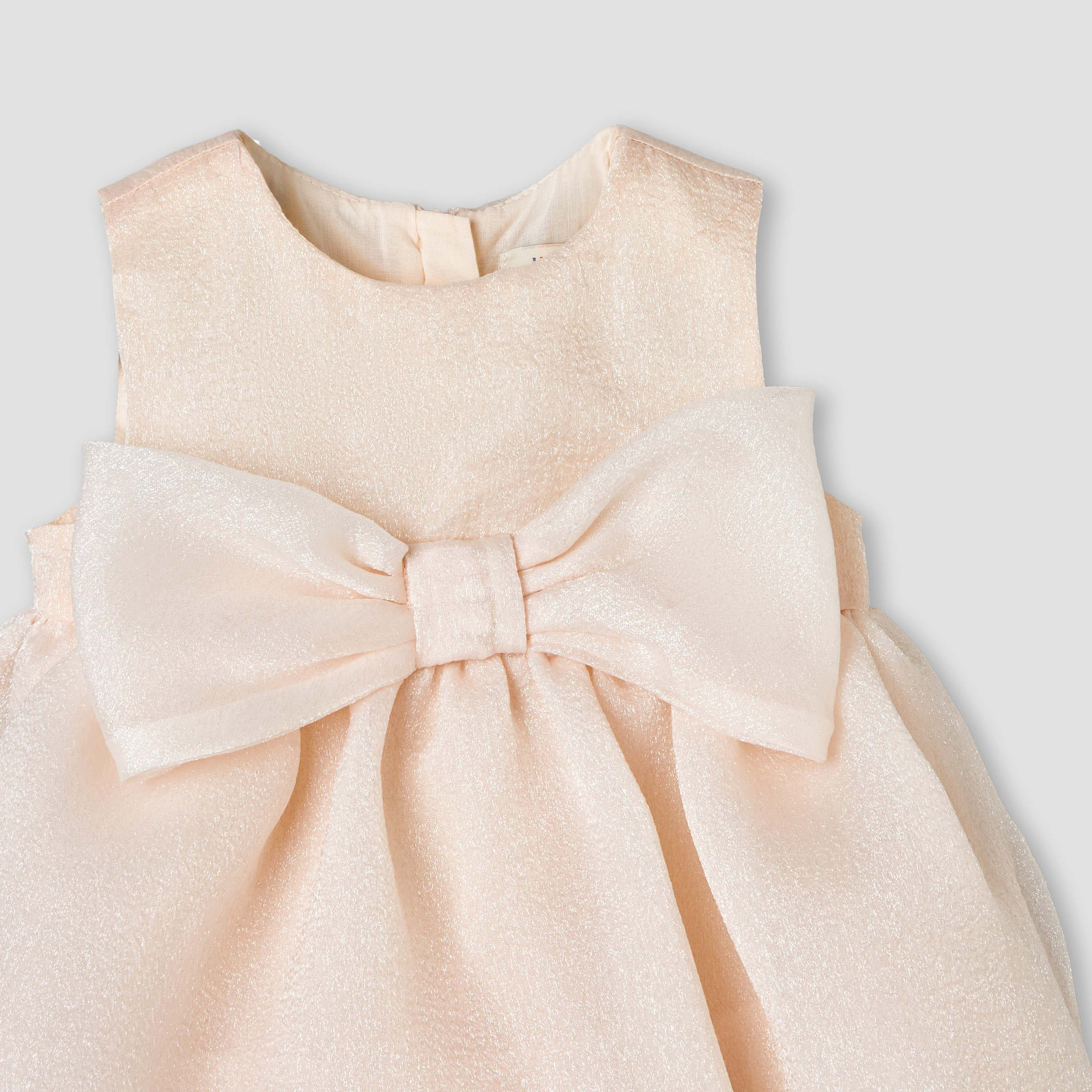 فستان طبقات بياقة مستديرة بدون أكمام مع فيونكة وربطة رأس من جونيورز-baby-girls-clothing-dressesandjumpsuits-image-5