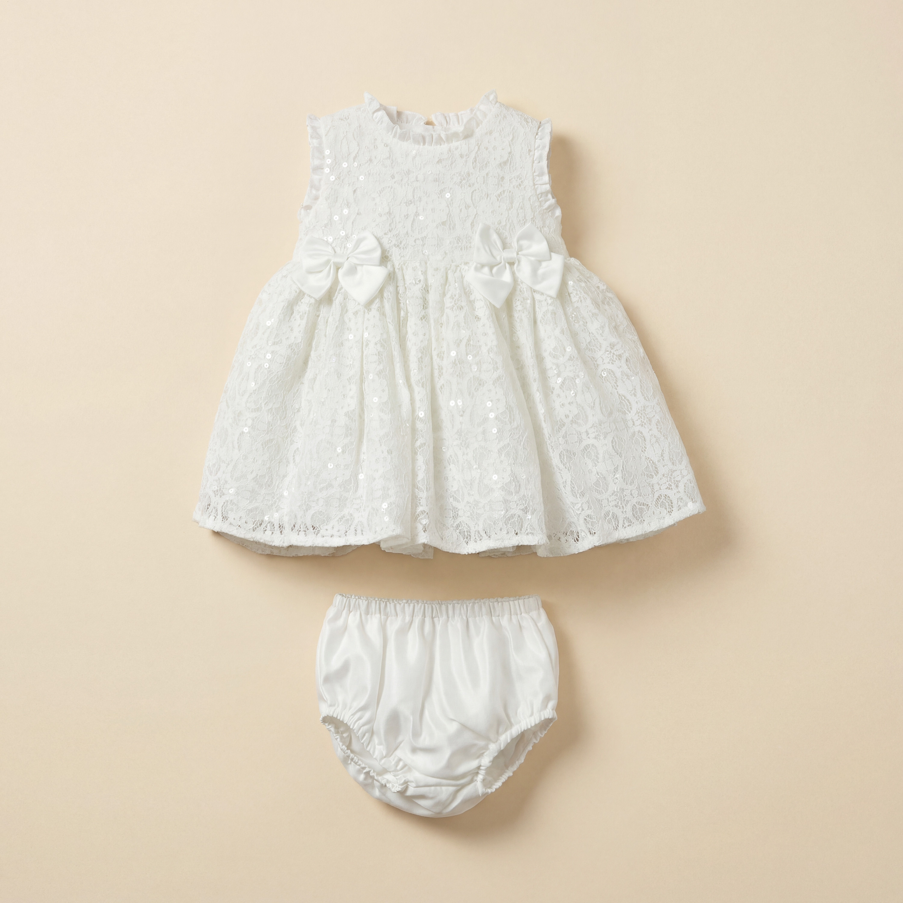 Juniors Ruffle Neck Sleeveless Dress with Bloomers and Sequin Embellished-baby-girls-clothing-dressesandjumpsuits-image-2