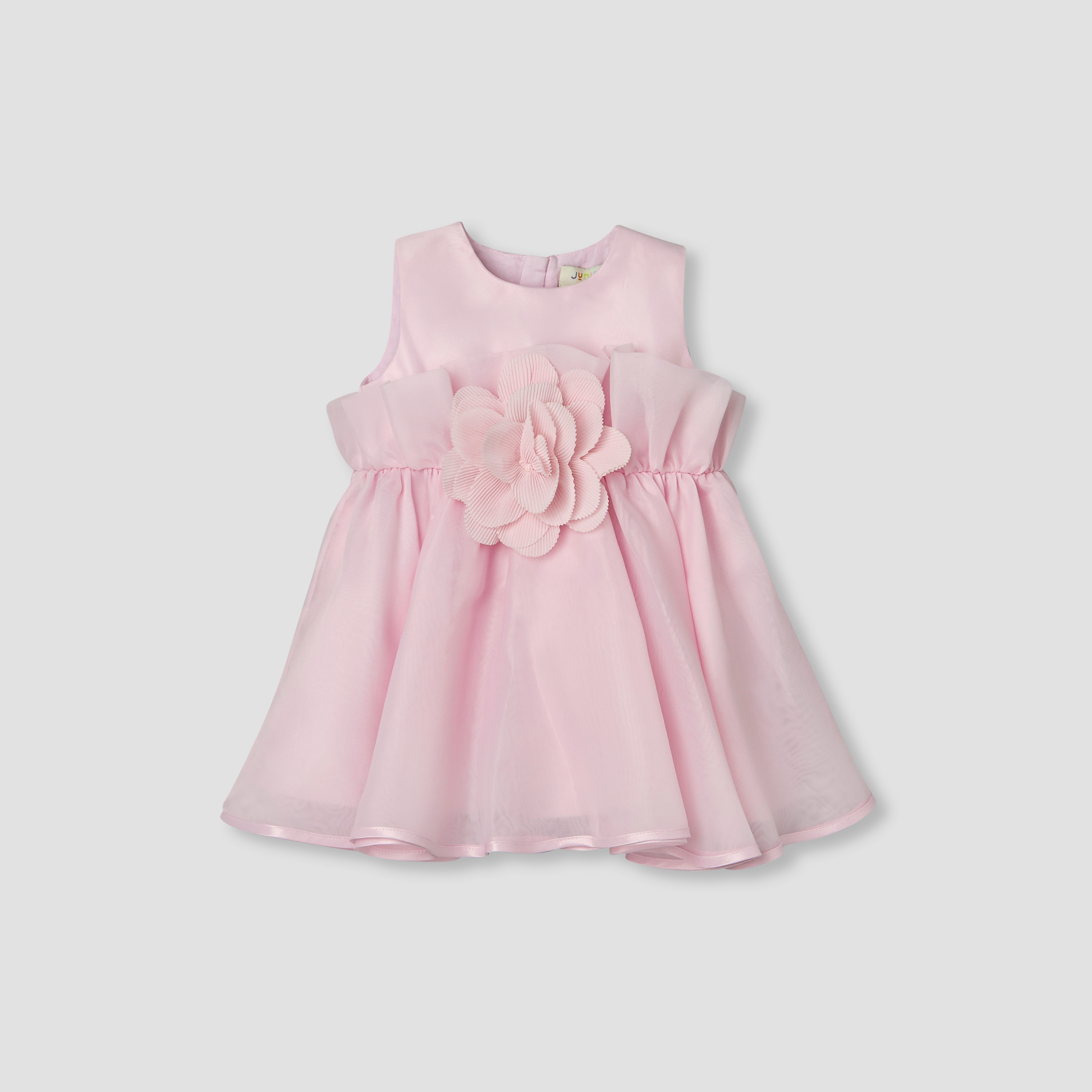 فستان بياقة مستديرة بدون أكمام بزينة زهور من جونيورز-baby-girls-clothing-dressesandjumpsuits-image-2