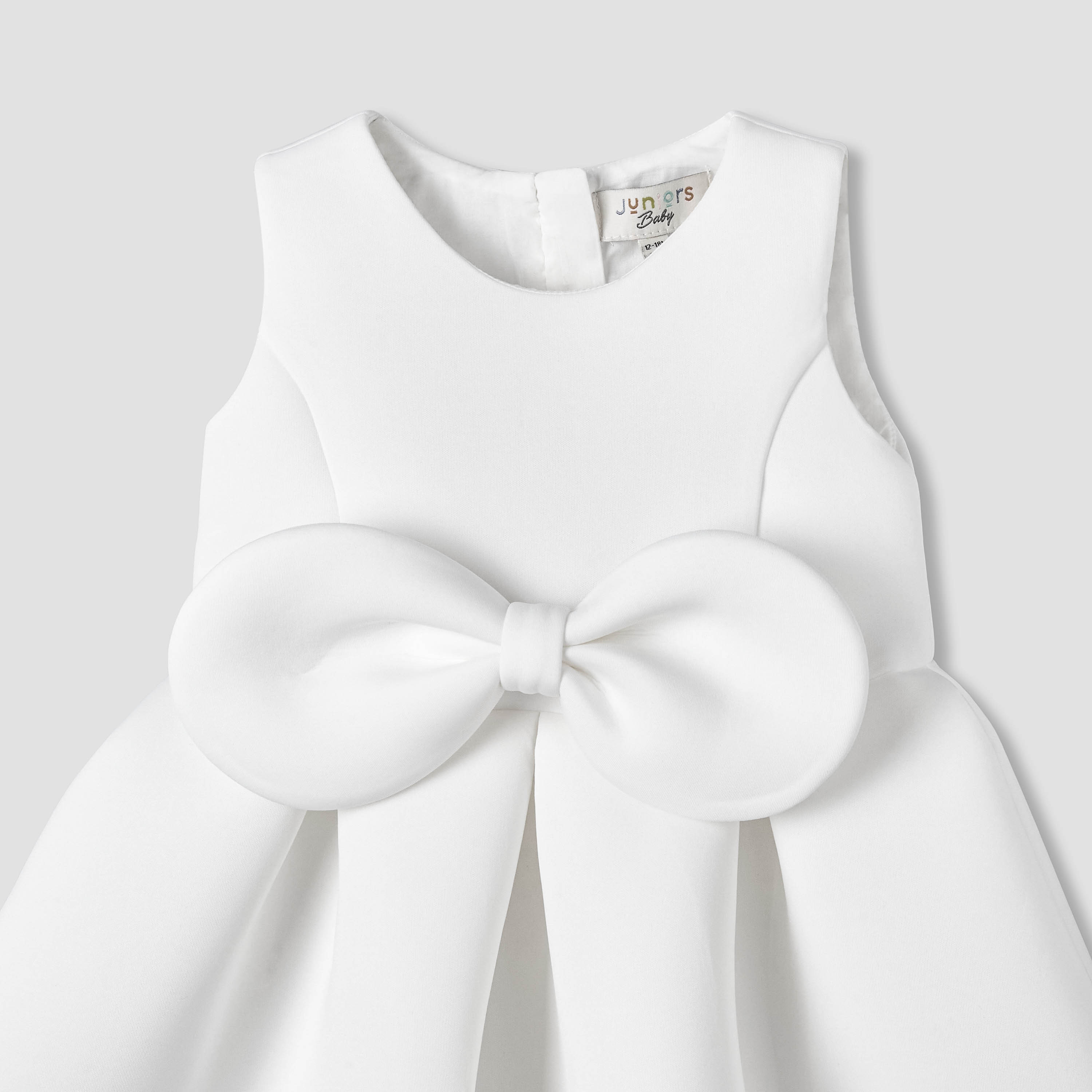 Juniors Round Neck Sleeveless Dress with Bow Accent-baby-girls-clothing-dressesandjumpsuits-image-4