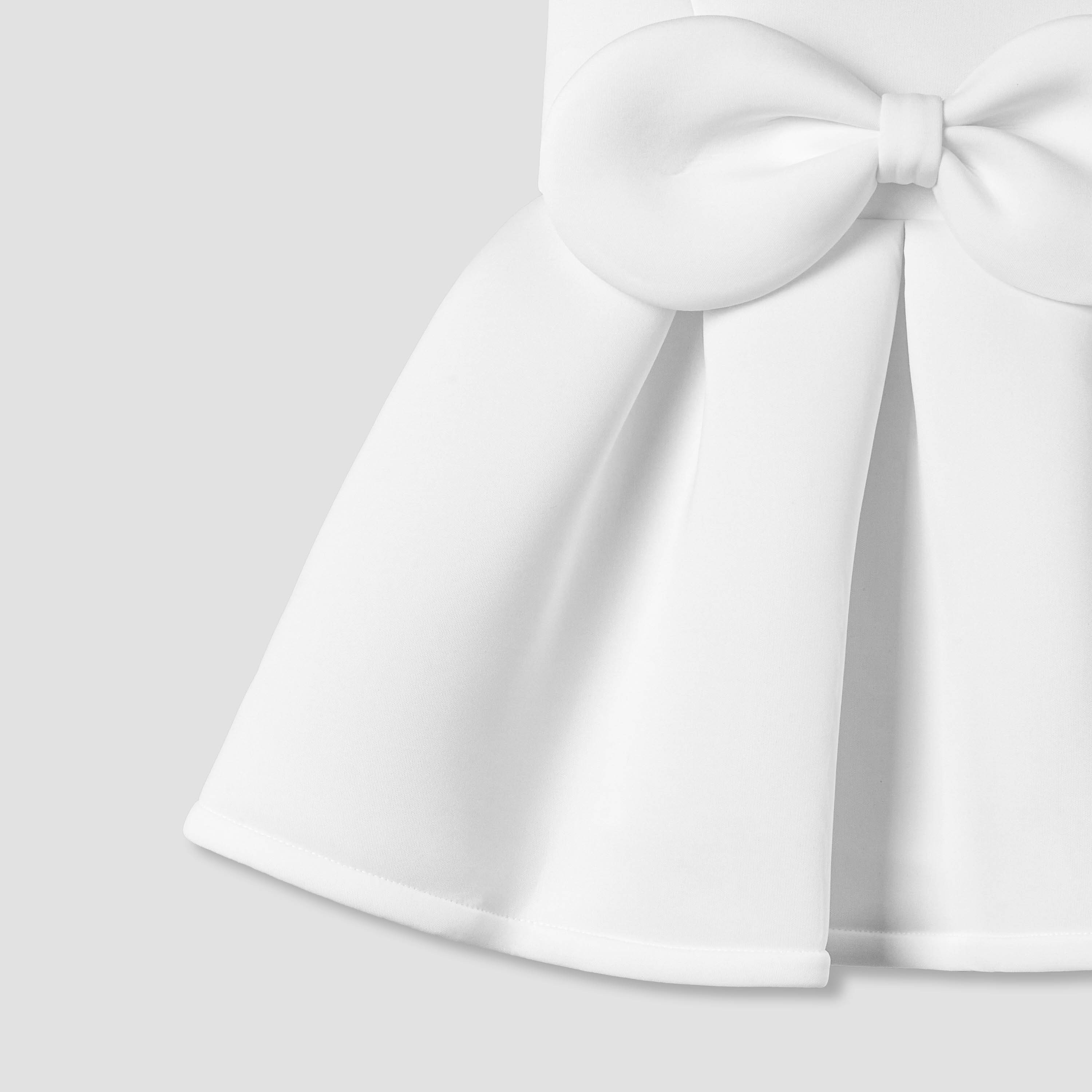 Juniors Round Neck Sleeveless Dress with Bow Accent-baby-girls-clothing-dressesandjumpsuits-image-5