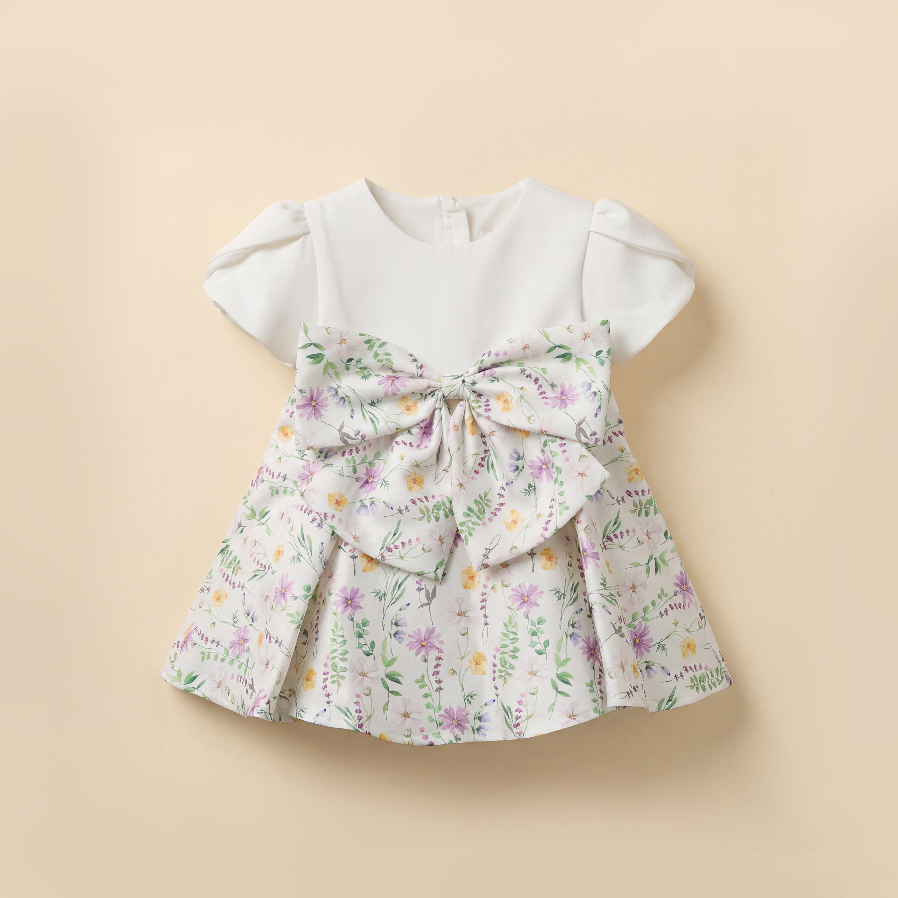 Juniors Round Neck Short Sleeves A-Line Dress with Floral Print-baby-girls-clothing-dressesandjumpsuits-image-2