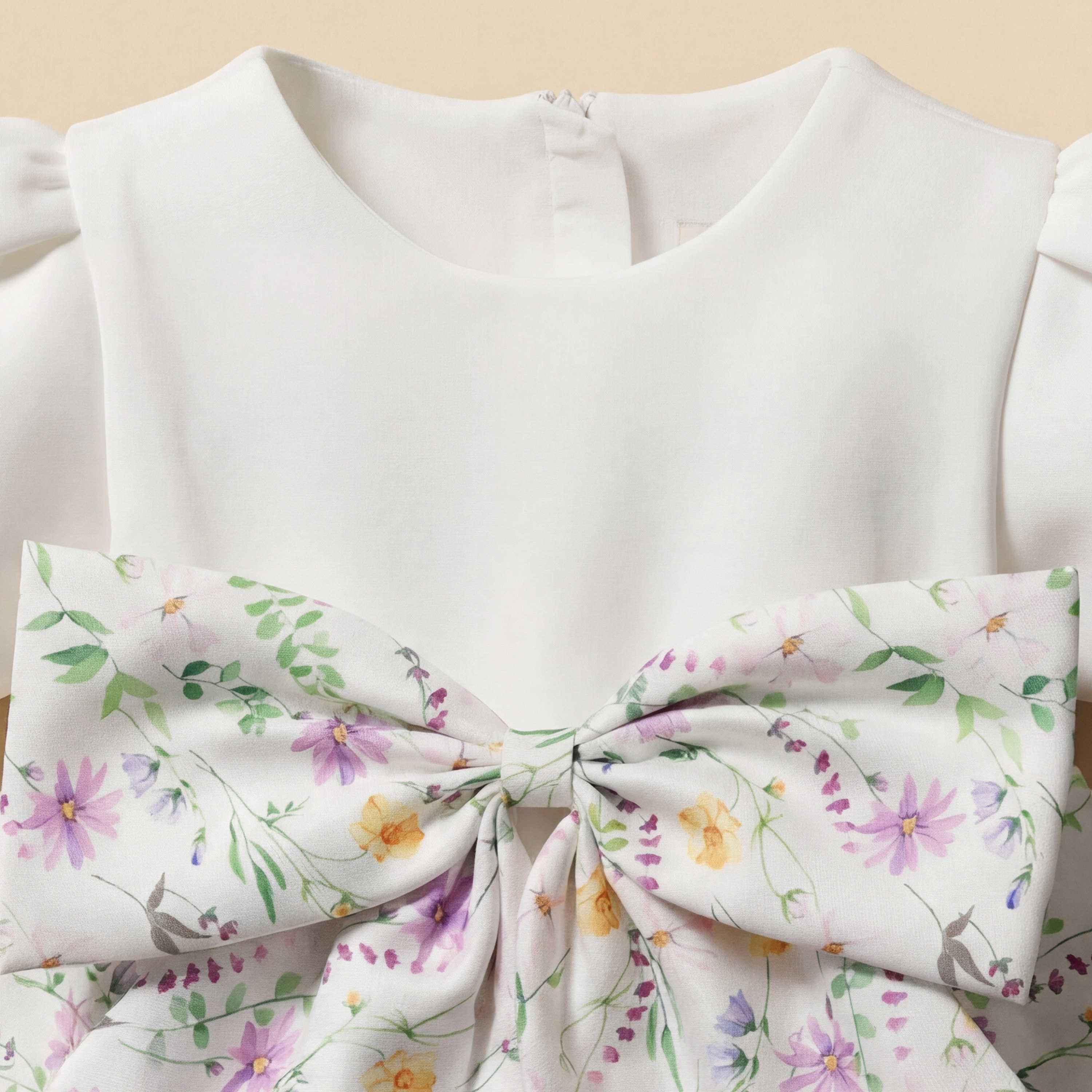 Juniors Round Neck Short Sleeves A-Line Dress with Floral Print-baby-girls-clothing-dressesandjumpsuits-image-4
