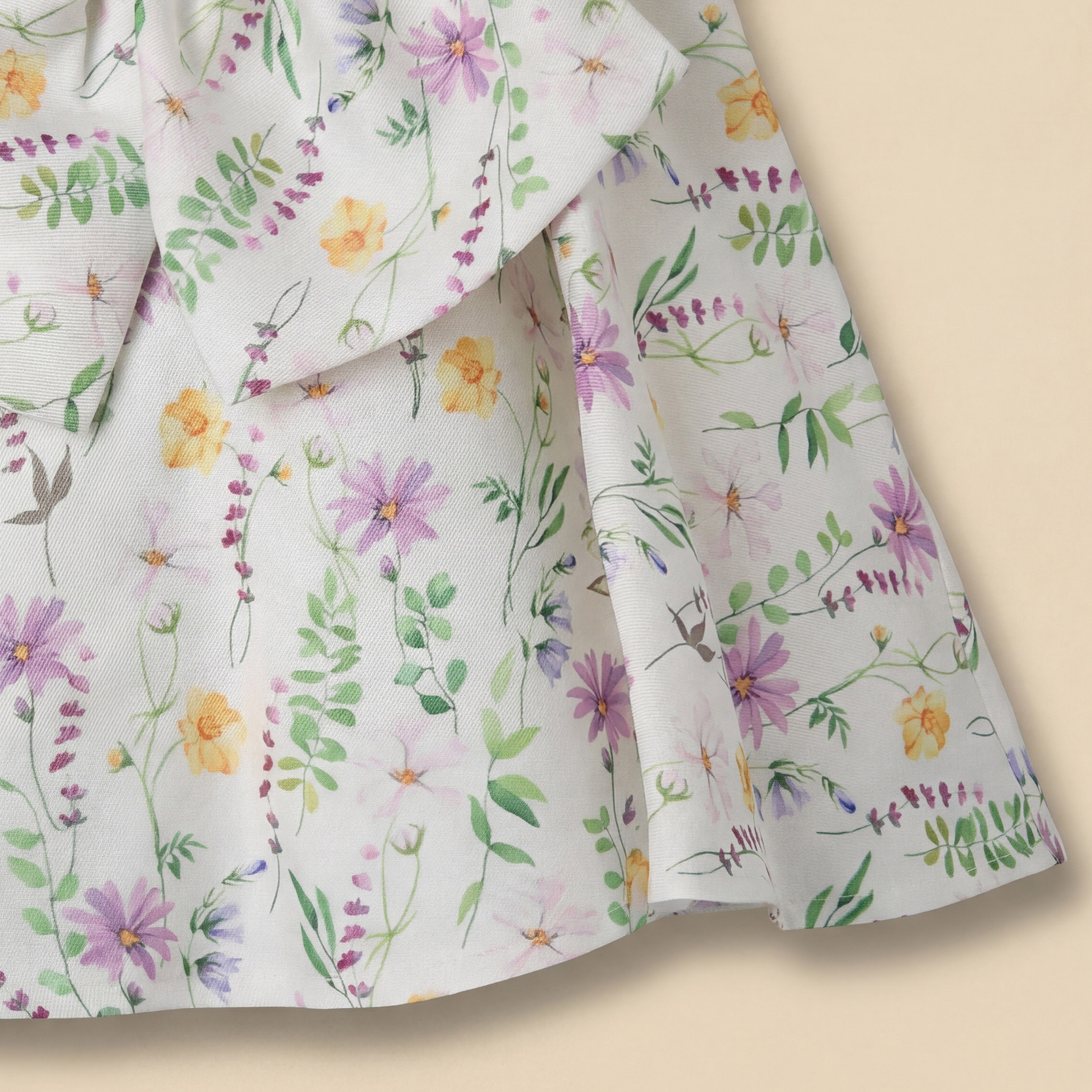 Juniors Round Neck Short Sleeves A-Line Dress with Floral Print-baby-girls-clothing-dressesandjumpsuits-image-5