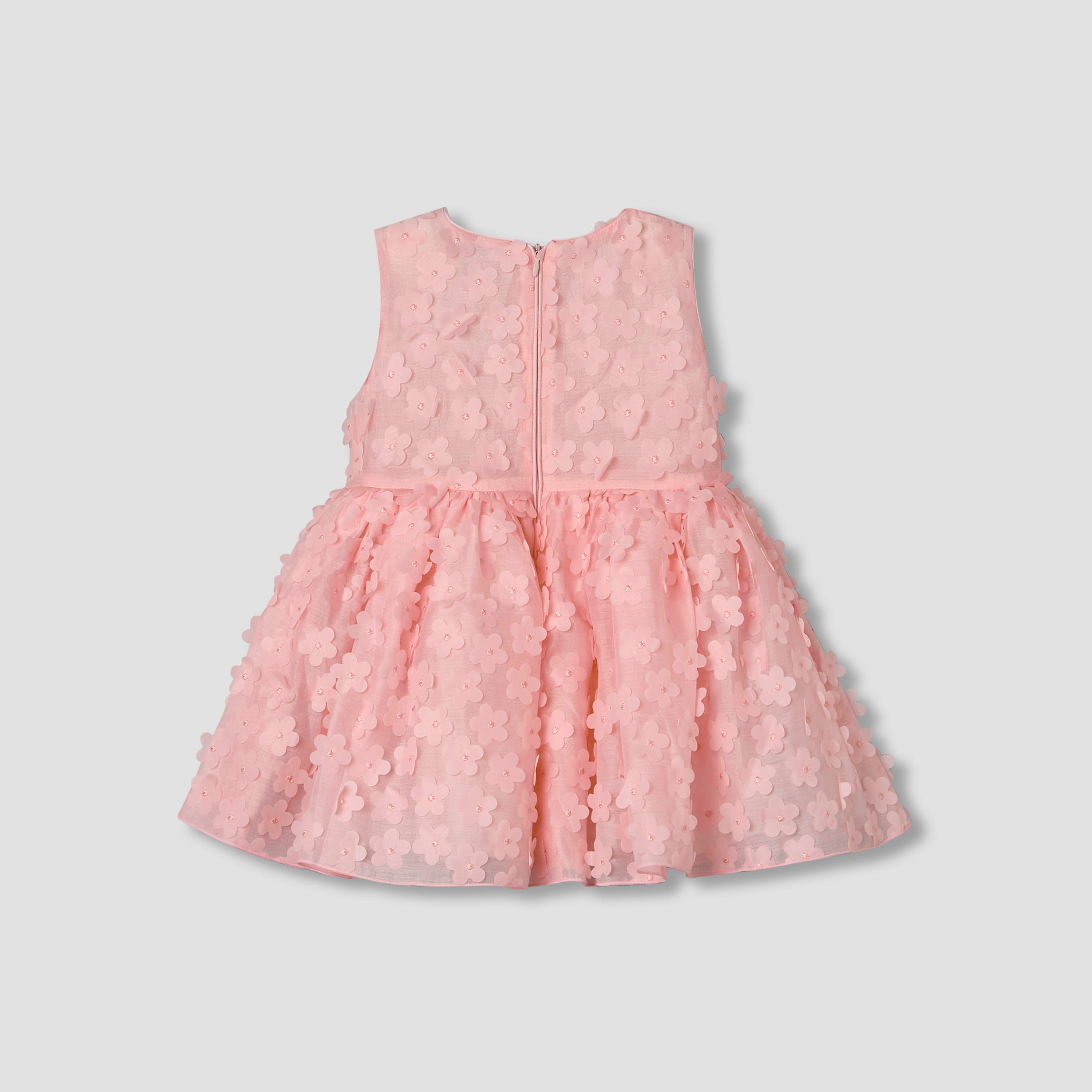 فستان بياقة مستديرة بدون أكمام مع تصميم بزينة زهور من جونيورز-baby-girls-clothing-dressesandjumpsuits-image-3