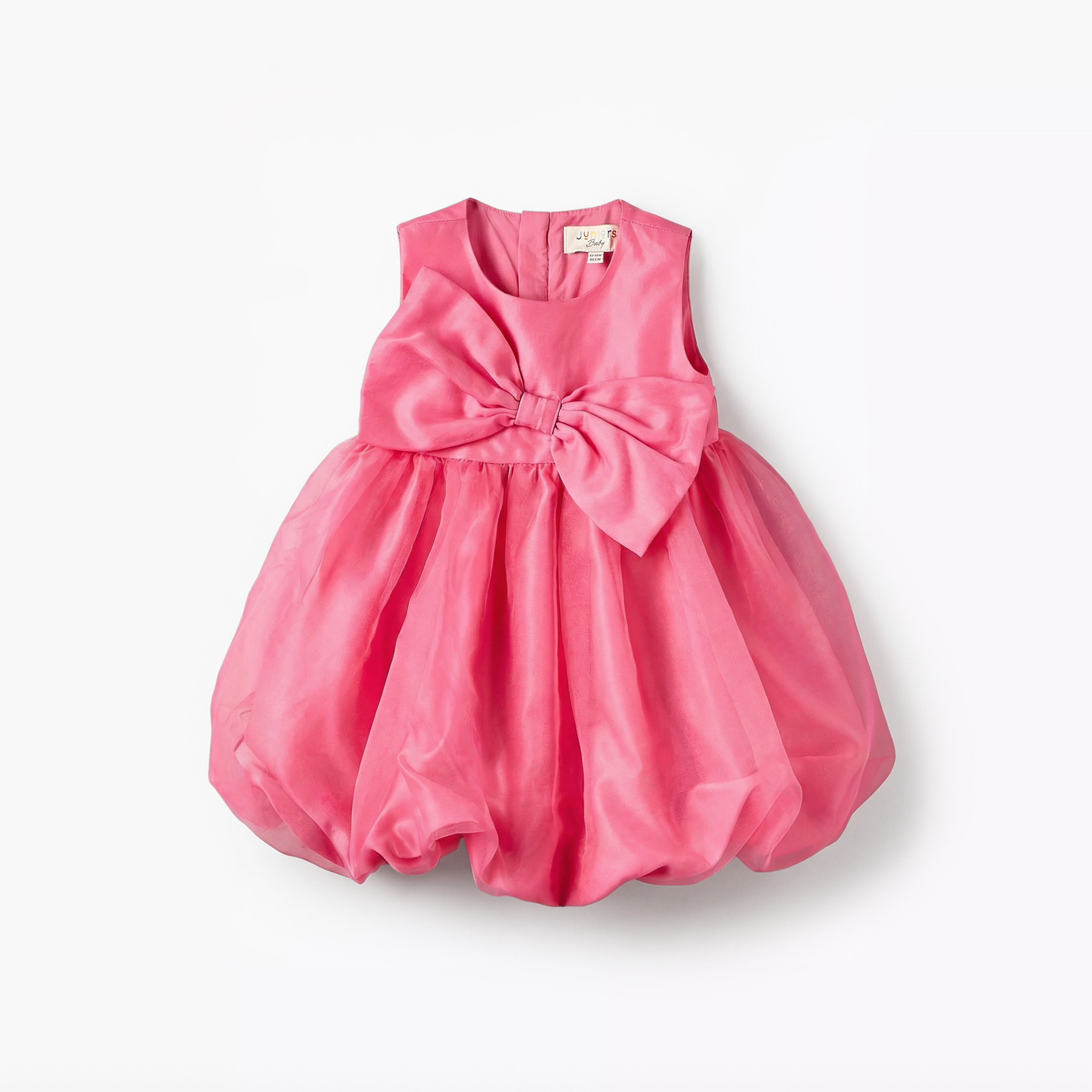 Juniors Round Neck Sleeveless Dress with Bow Accent-baby-girls-clothing-dressesandjumpsuits-image-2