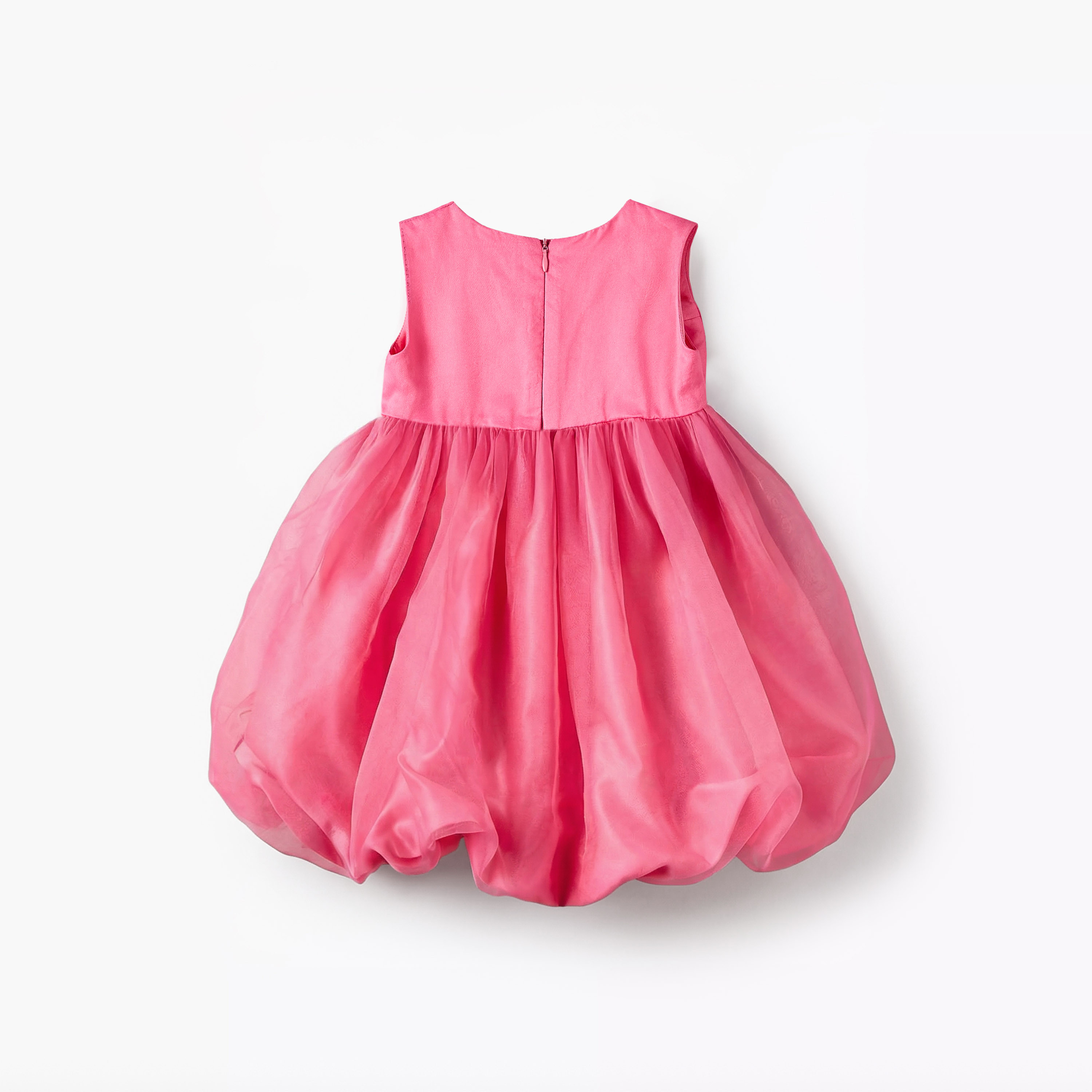 Juniors Round Neck Sleeveless Dress with Bow Accent-baby-girls-clothing-dressesandjumpsuits-image-3