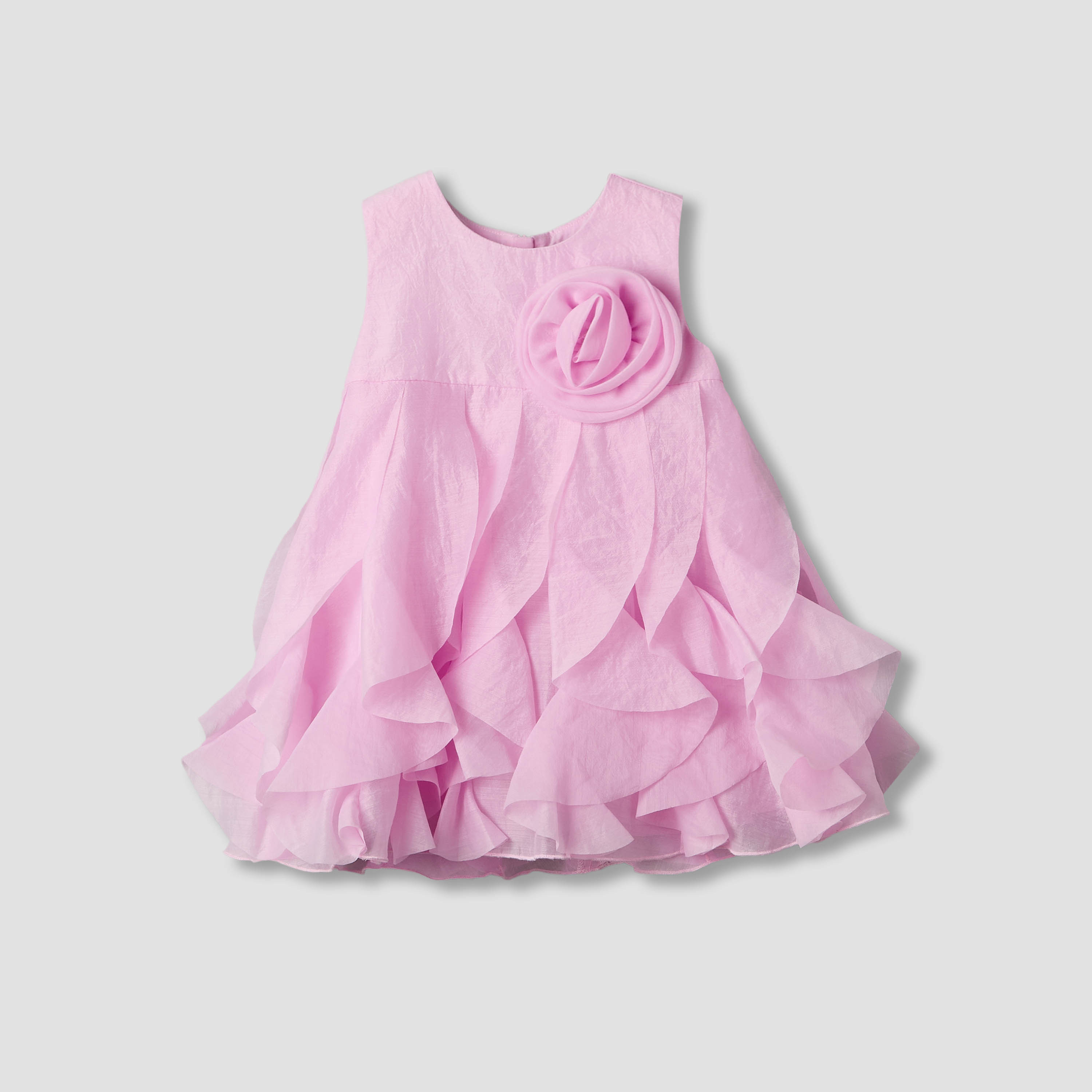 Juniors Round Neck Sleeveless Dress with Ruffles-baby-girls-clothing-dressesandjumpsuits-image-2