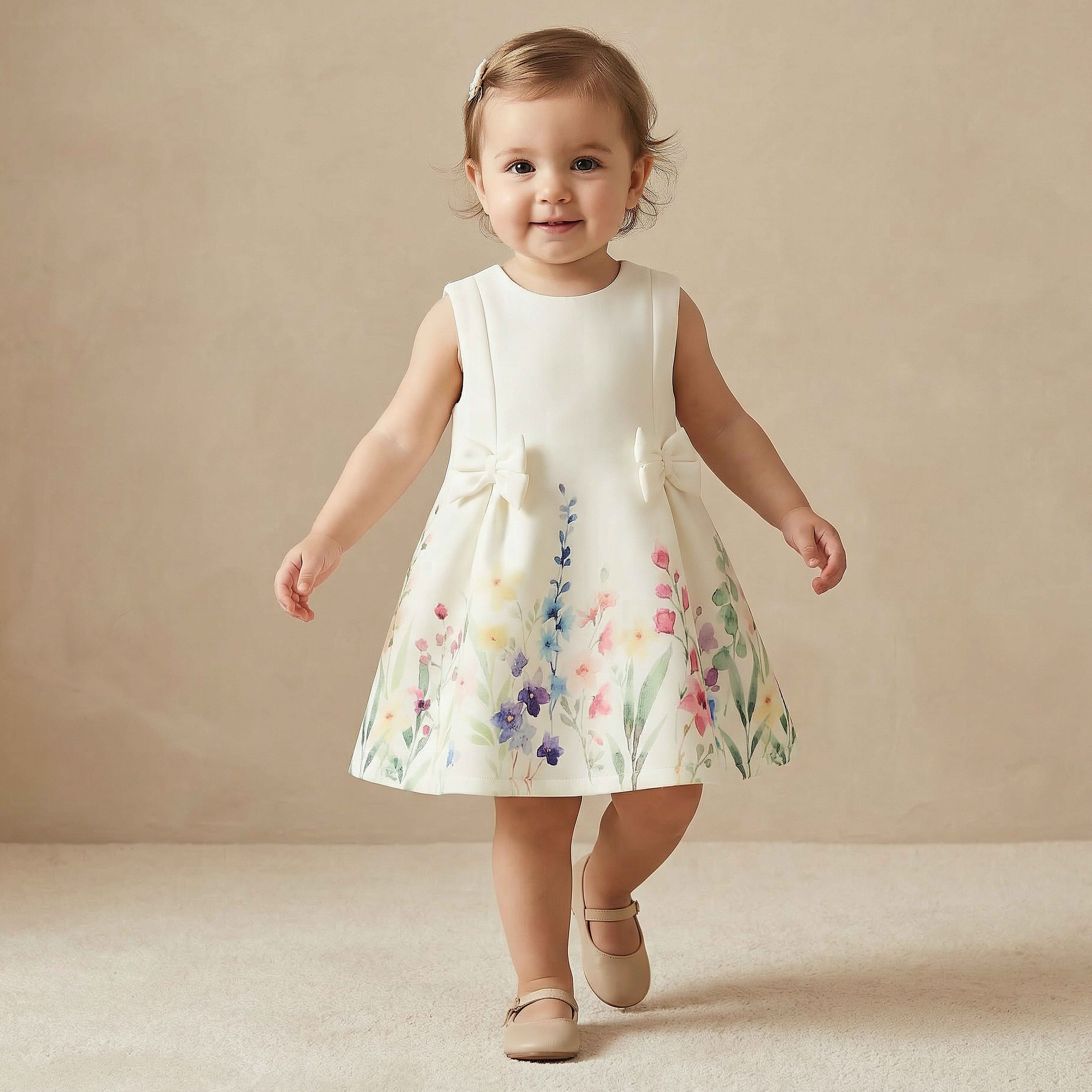 Juniors Round Neck Sleeveless Dress with Floral Print-baby-girls-clothing-dressesandjumpsuits-image-1