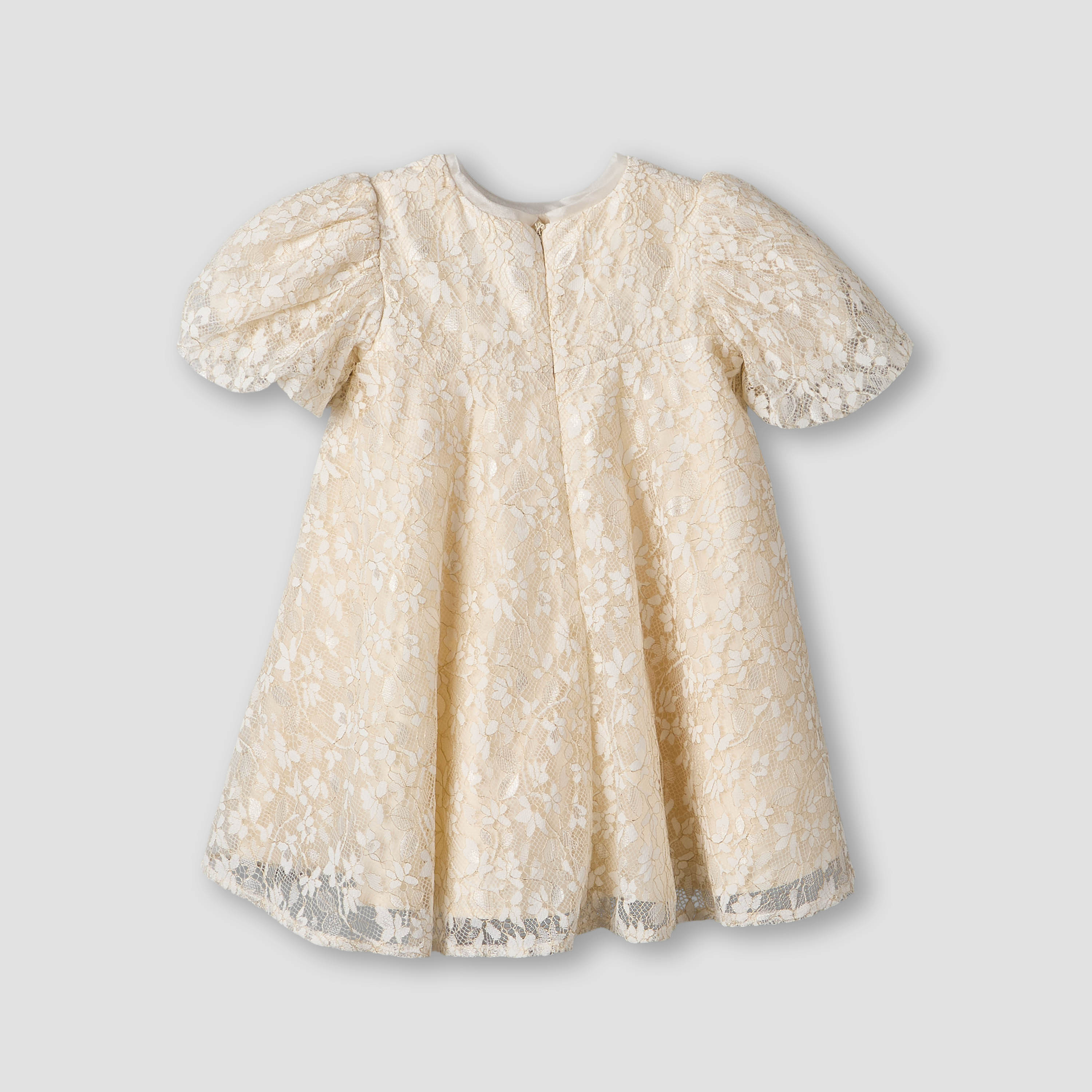 Juniors Round Neck Short Sleeves A-line Dress with Lace and Bow Detail-baby-girls-clothing-dressesandjumpsuits-image-3