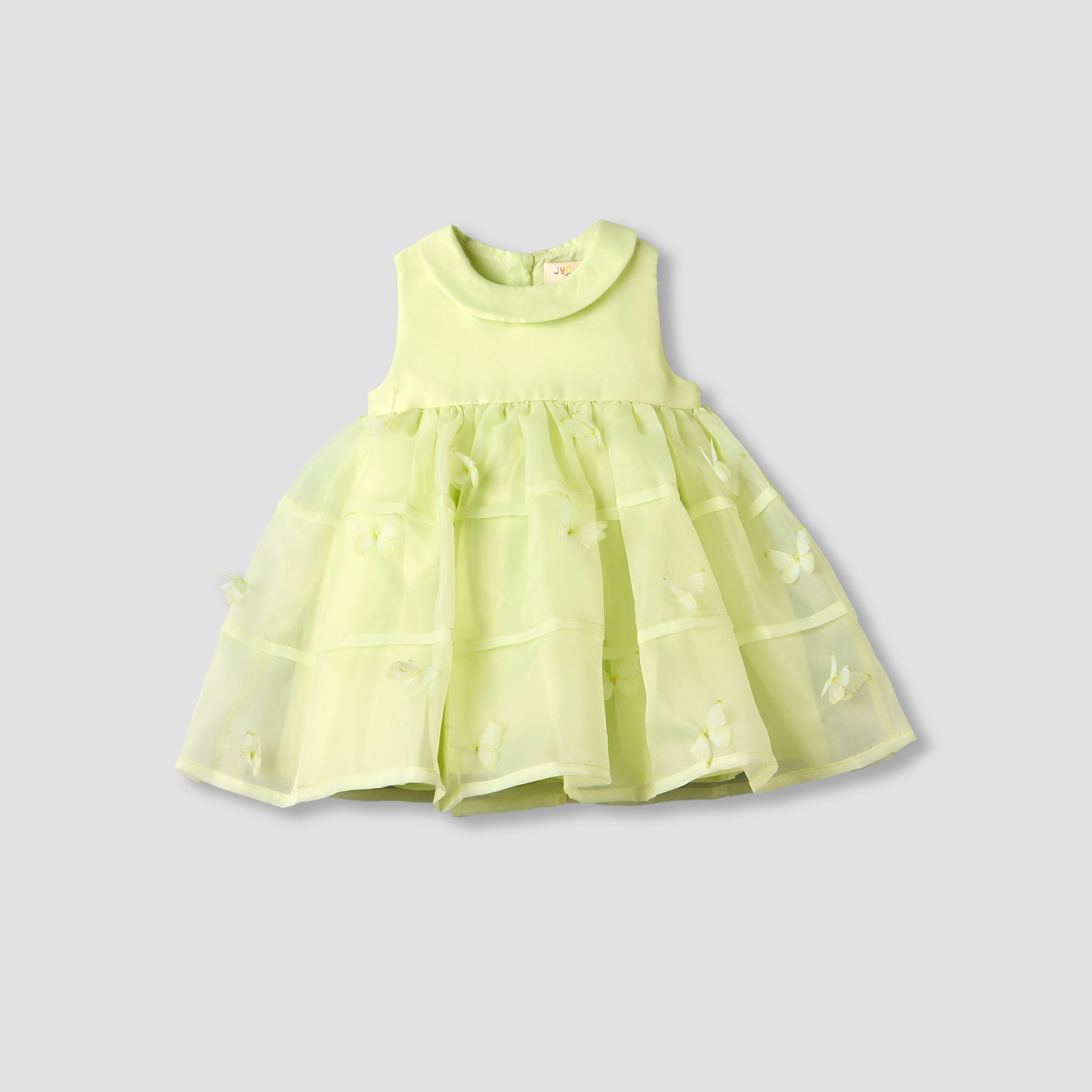 Juniors Round Neck Sleeveless A-line Dress with Butterfly Applique Detail-baby-girls-clothing-dressesandjumpsuits-image-2