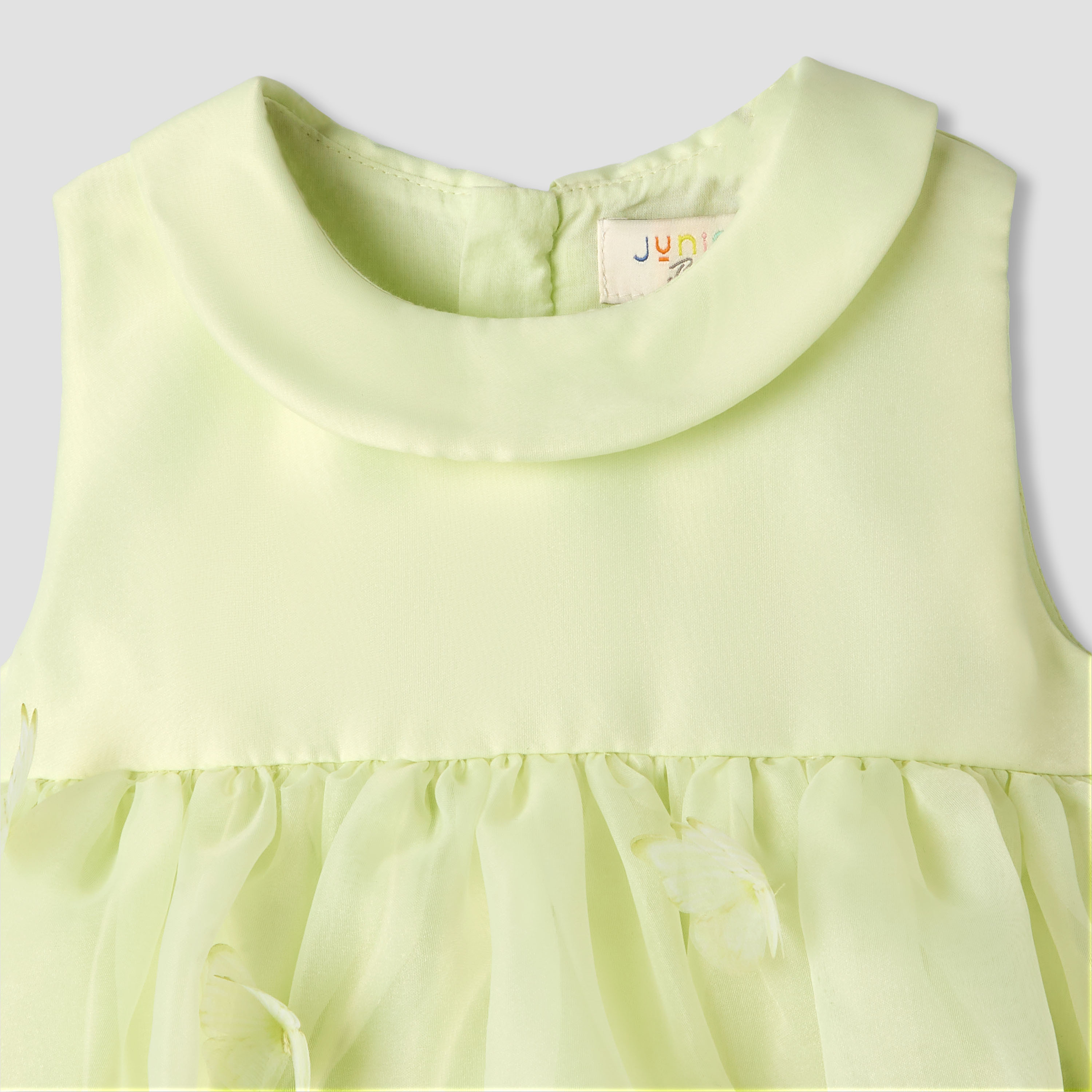 Juniors Round Neck Sleeveless A-line Dress with Butterfly Applique Detail-baby-girls-clothing-dressesandjumpsuits-image-4