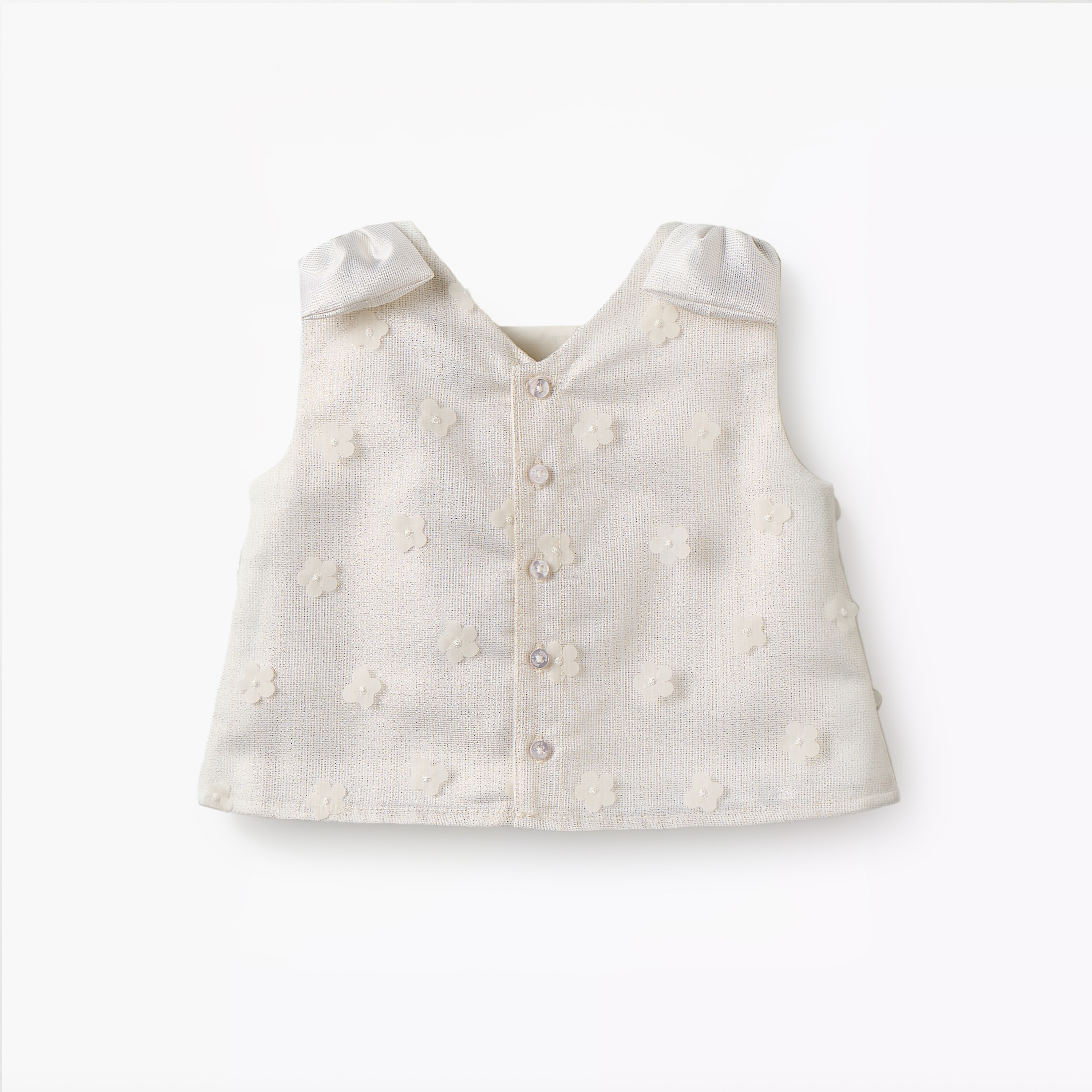 Juniors V-neck Sleeveless Top and Skirt Set with 3D Floral Applique-baby-girls-clothing-setsandcoords-image-3