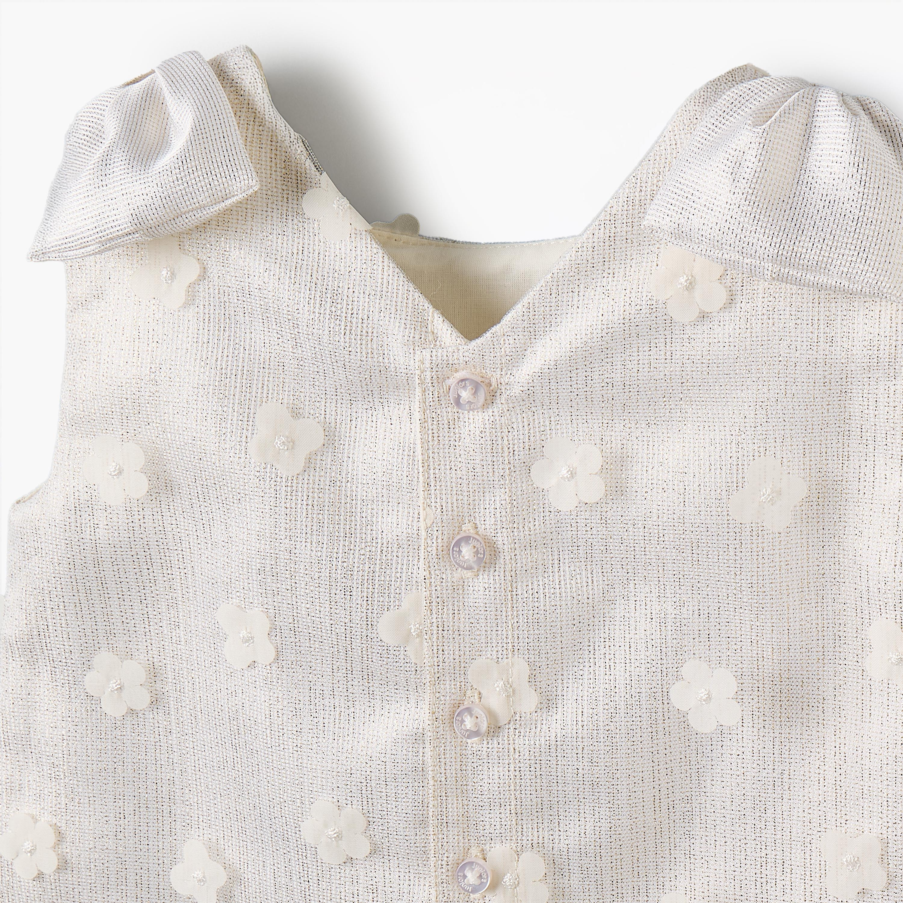 Juniors V-neck Sleeveless Top and Skirt Set with 3D Floral Applique-baby-girls-clothing-setsandcoords-image-5