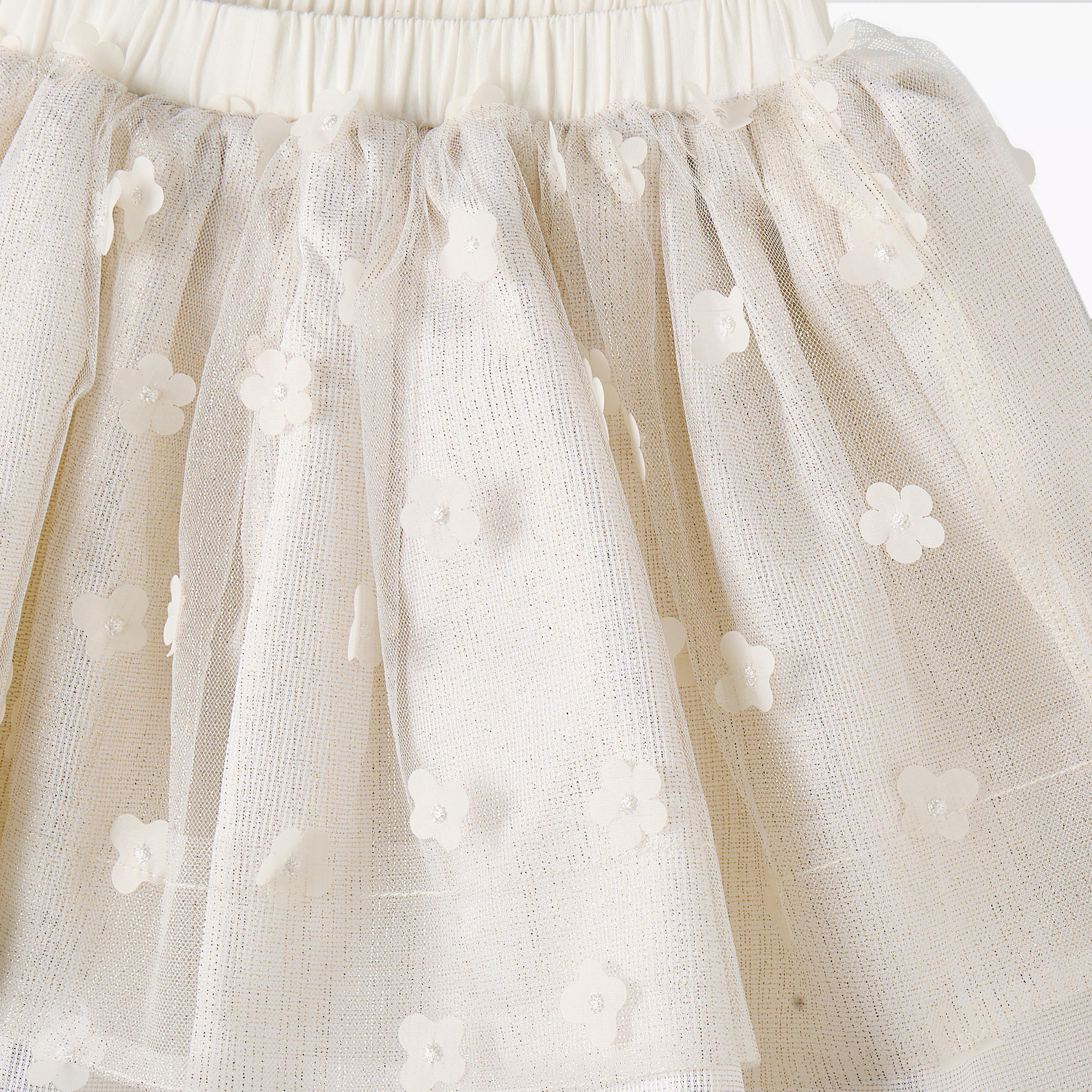 Juniors V-neck Sleeveless Top and Skirt Set with 3D Floral Applique-baby-girls-clothing-setsandcoords-image-6