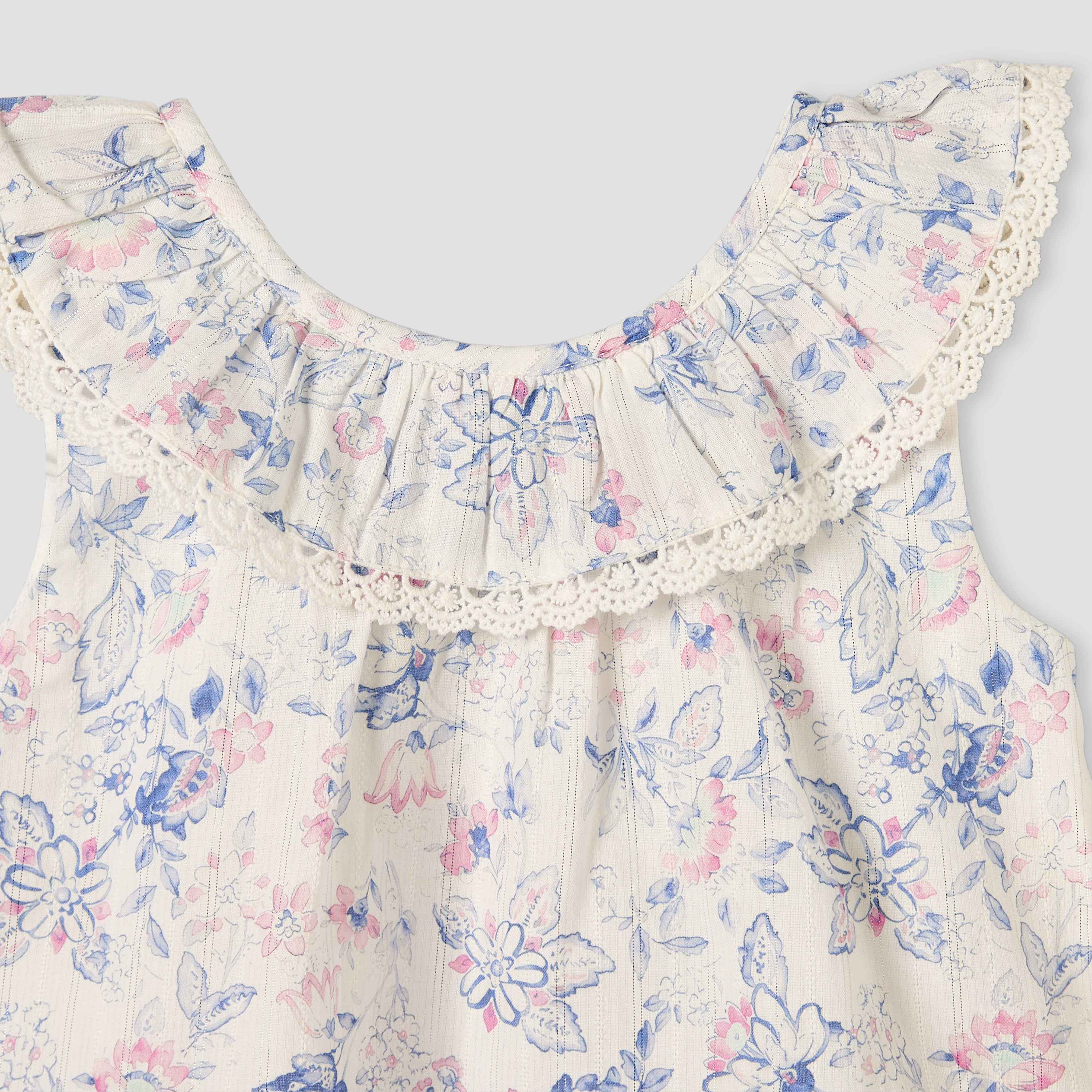 Giggles Ruffled Collar Sleeveless Top with Floral Print-baby-girls-clothing-blousesandshirts-image-4
