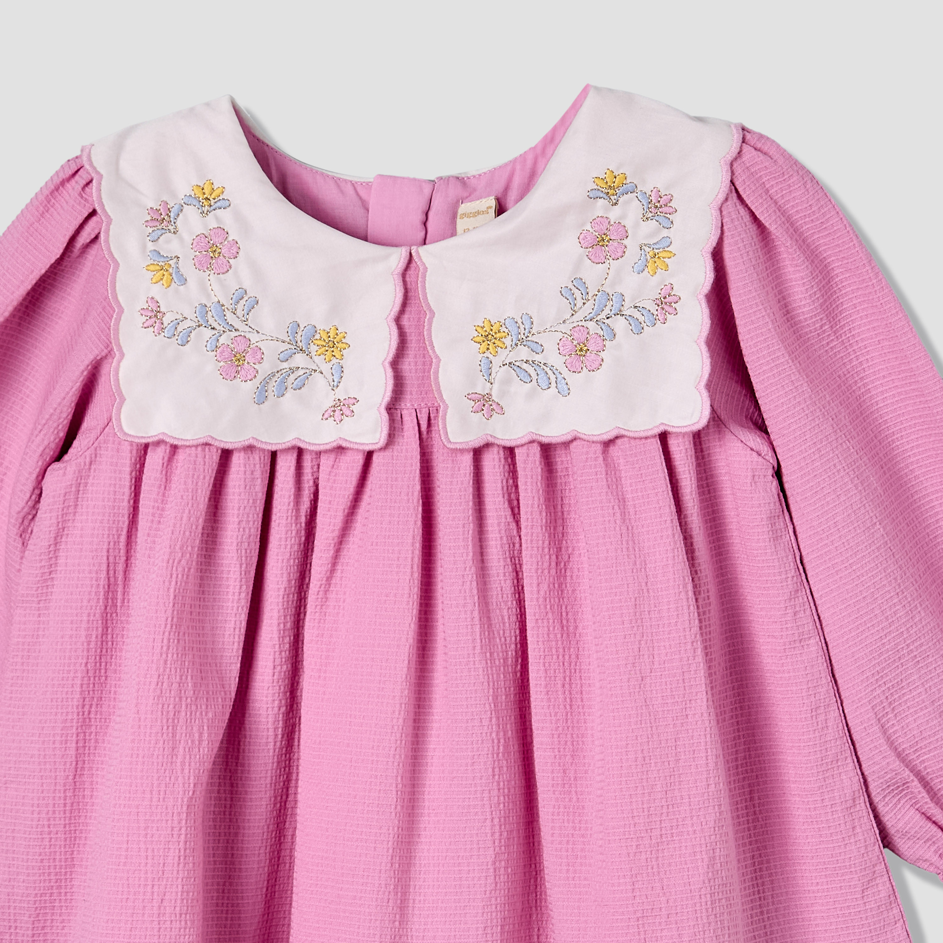 Giggles Collared Long Sleeves A-Line Dress with Bloomers-baby-girls-clothing-dressesandjumpsuits-image-5