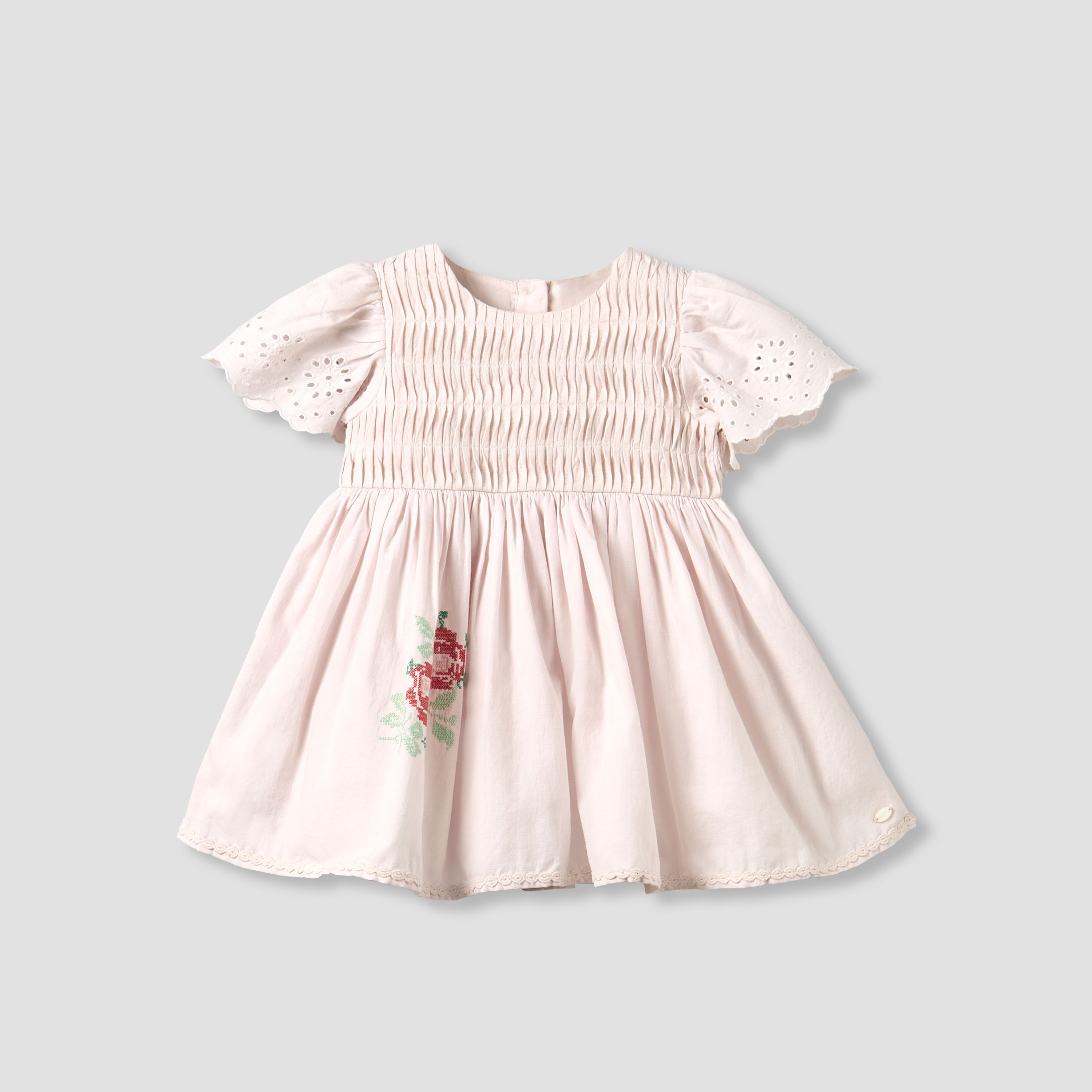 Giggles Round Neck Short Sleeves A-line Dress with Bloomers-baby-girls-clothing-dressesandjumpsuits-image-3