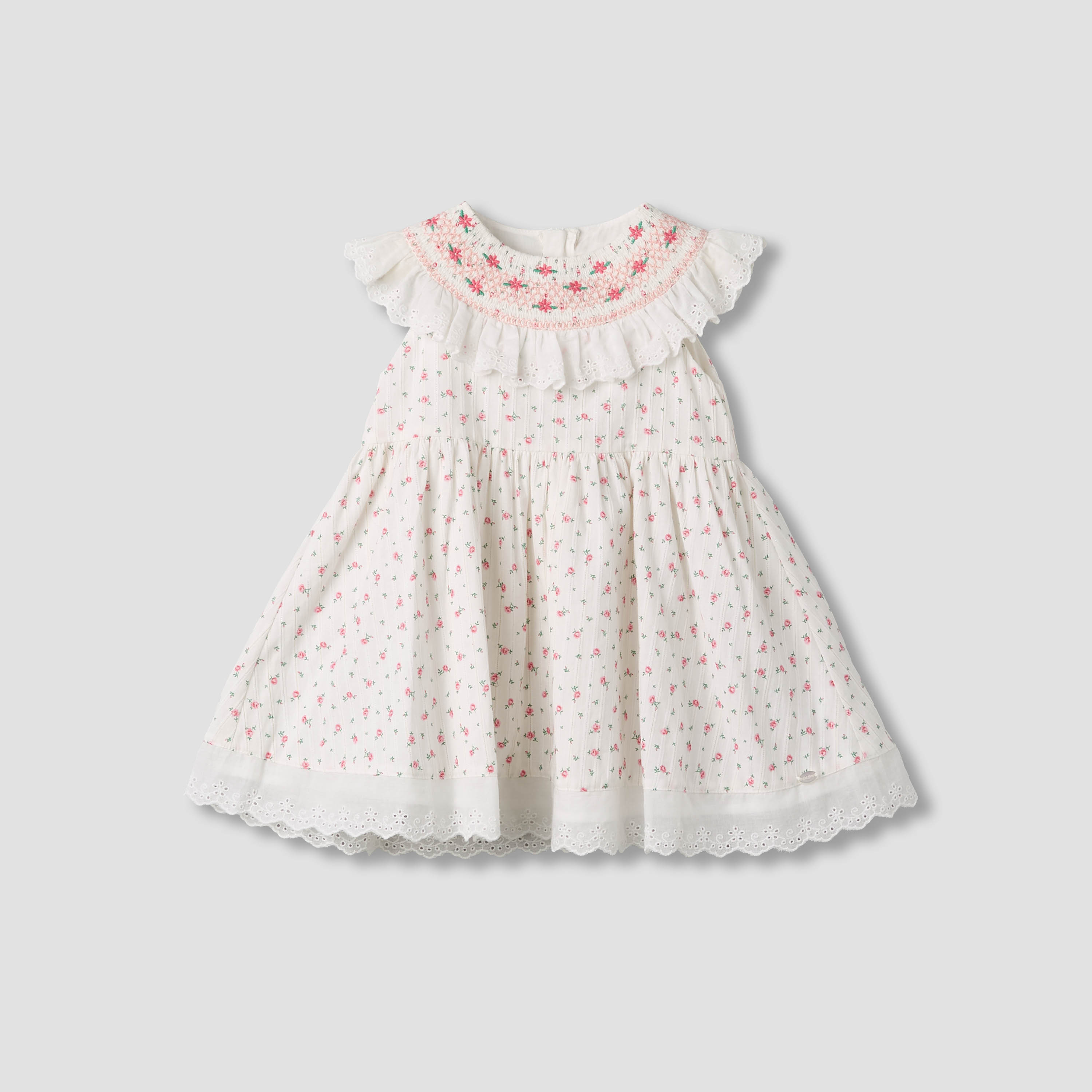 فستان إيه لاين دون أكمام بياقة مستديرة وطبعات زهرية مع شريطة رأس من جيجلز-baby-girls-clothing-dressesandjumpsuits-image-6