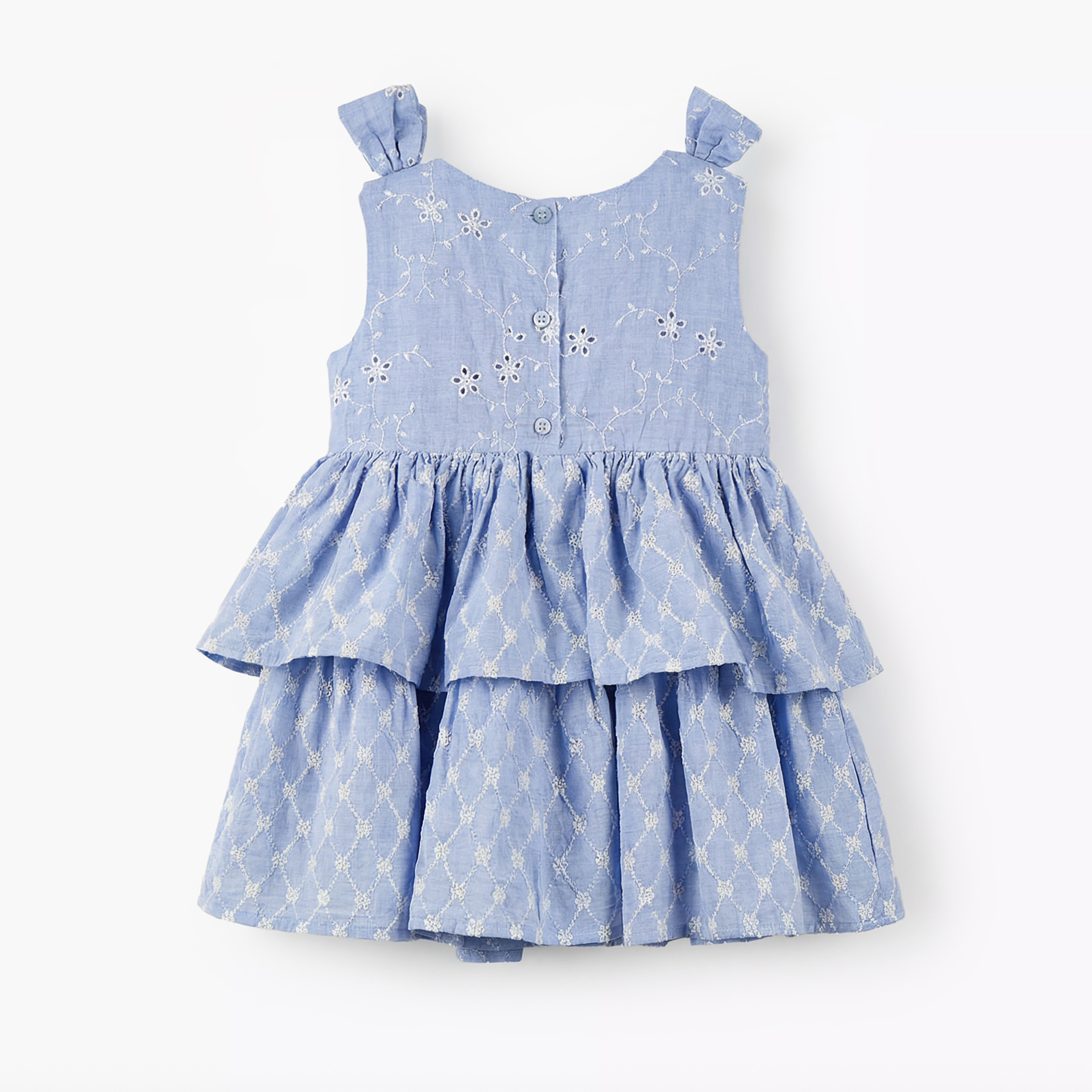 Giggles Round Neck Sleeveless Tiered Dress with Embroidered Detail-baby-girls-clothing-dressesandjumpsuits-image-3