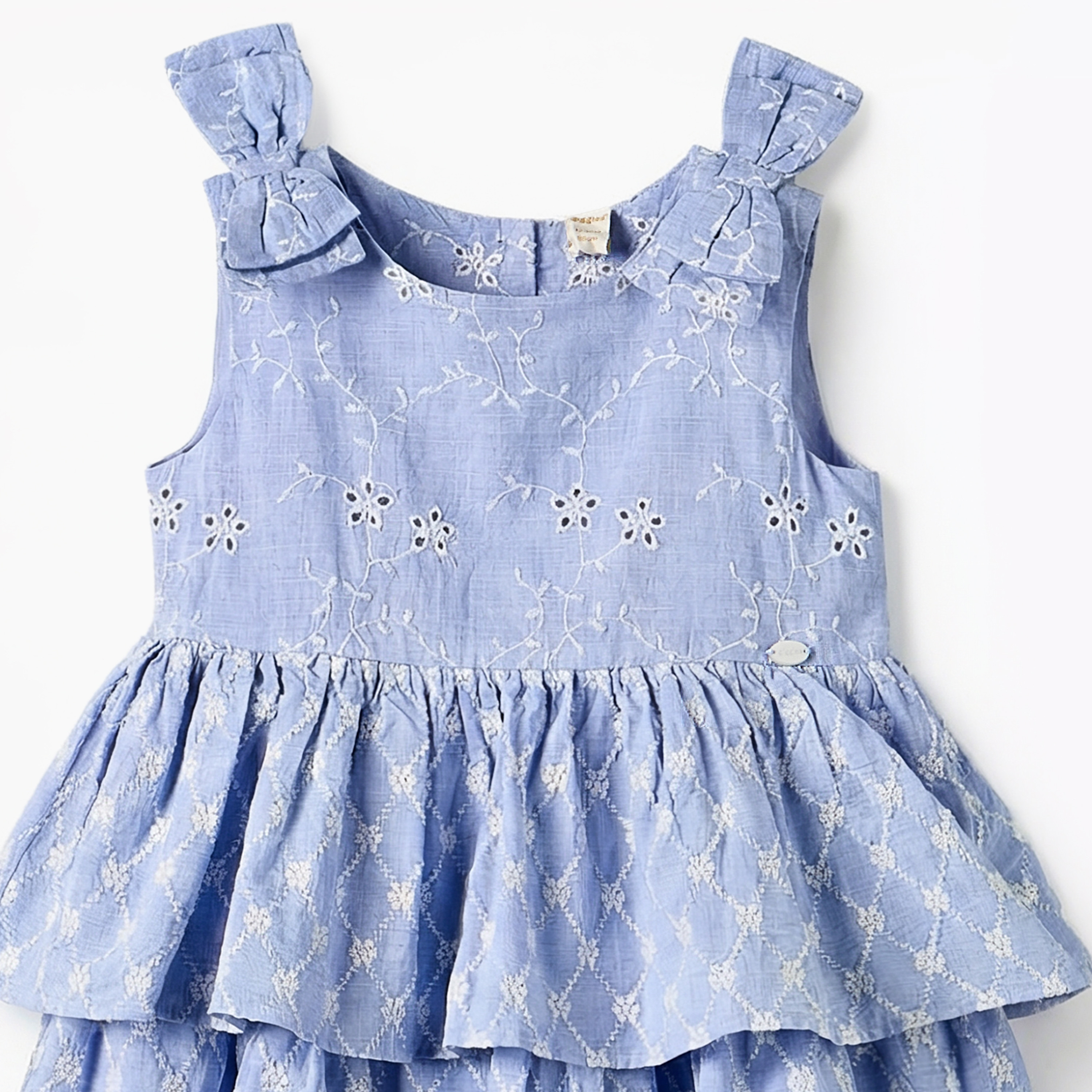 Giggles Round Neck Sleeveless Tiered Dress with Embroidered Detail-baby-girls-clothing-dressesandjumpsuits-image-4