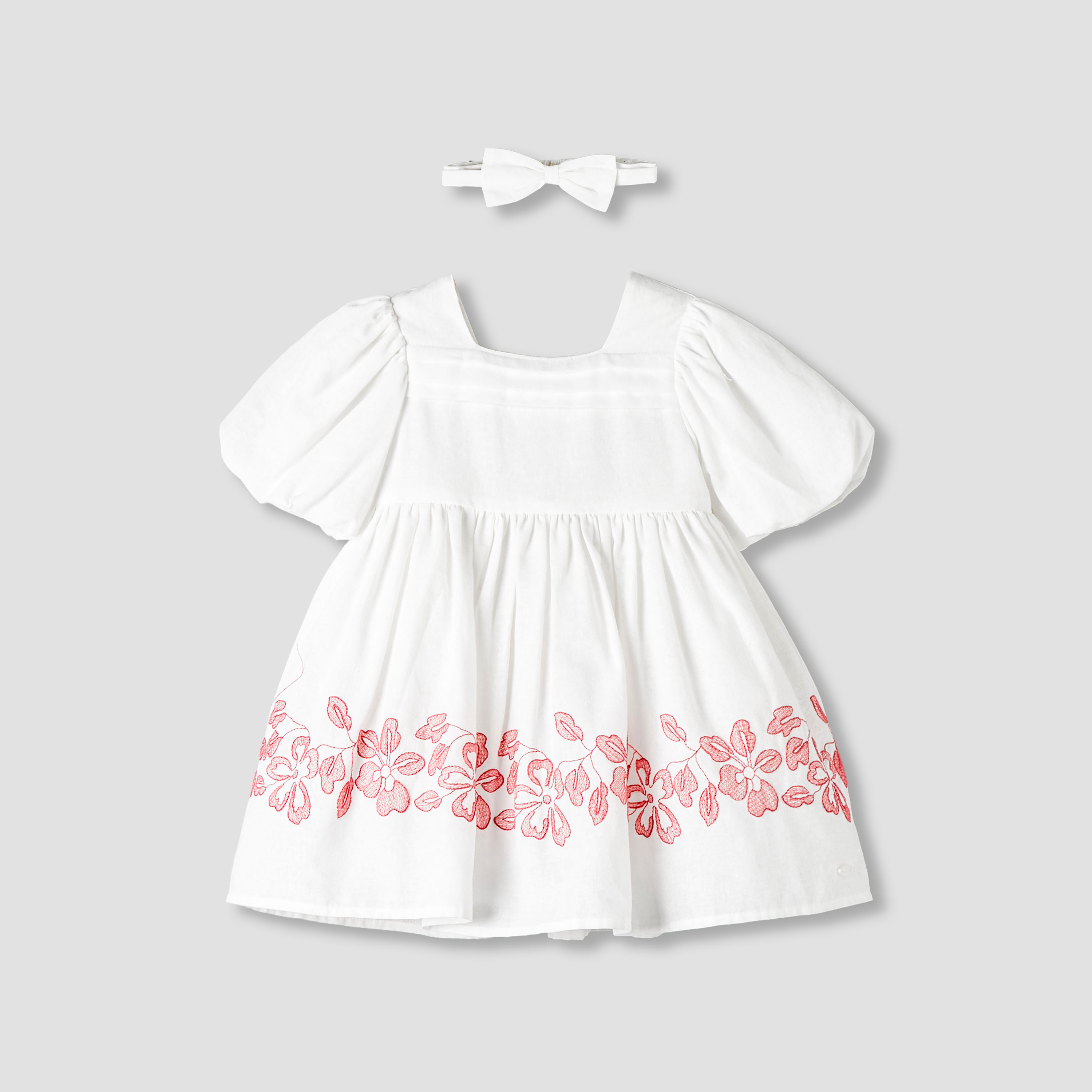 فستان إيه لاين بياقة مربعة وأكمام قصيرة مع شريطة رأس من جيجلز-baby-girls-clothing-dressesandjumpsuits-image-8