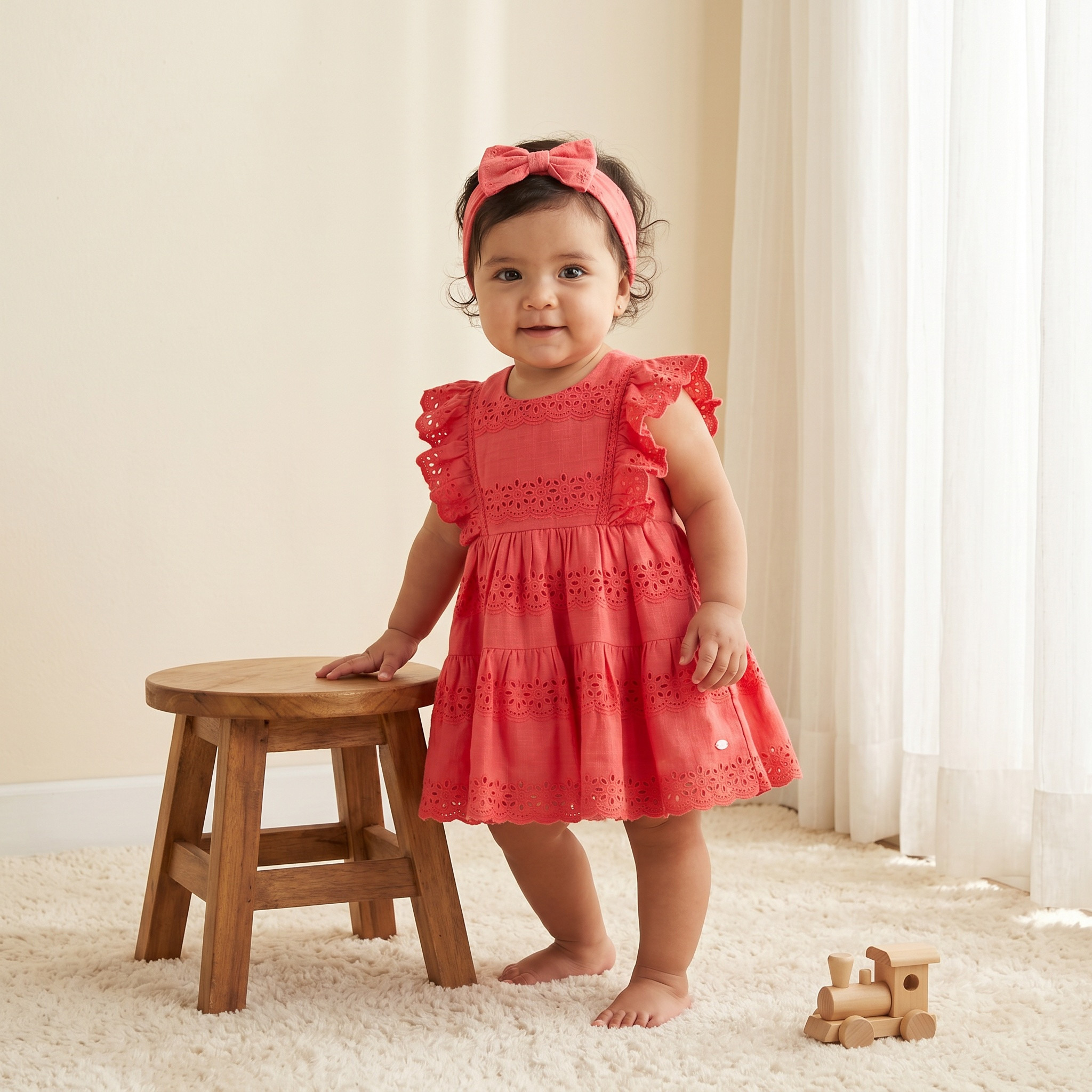 Giggles Round Neck Sleeveless Knee-Length Dress with Hairband-baby-girls-clothing-dressesandjumpsuits-image-1